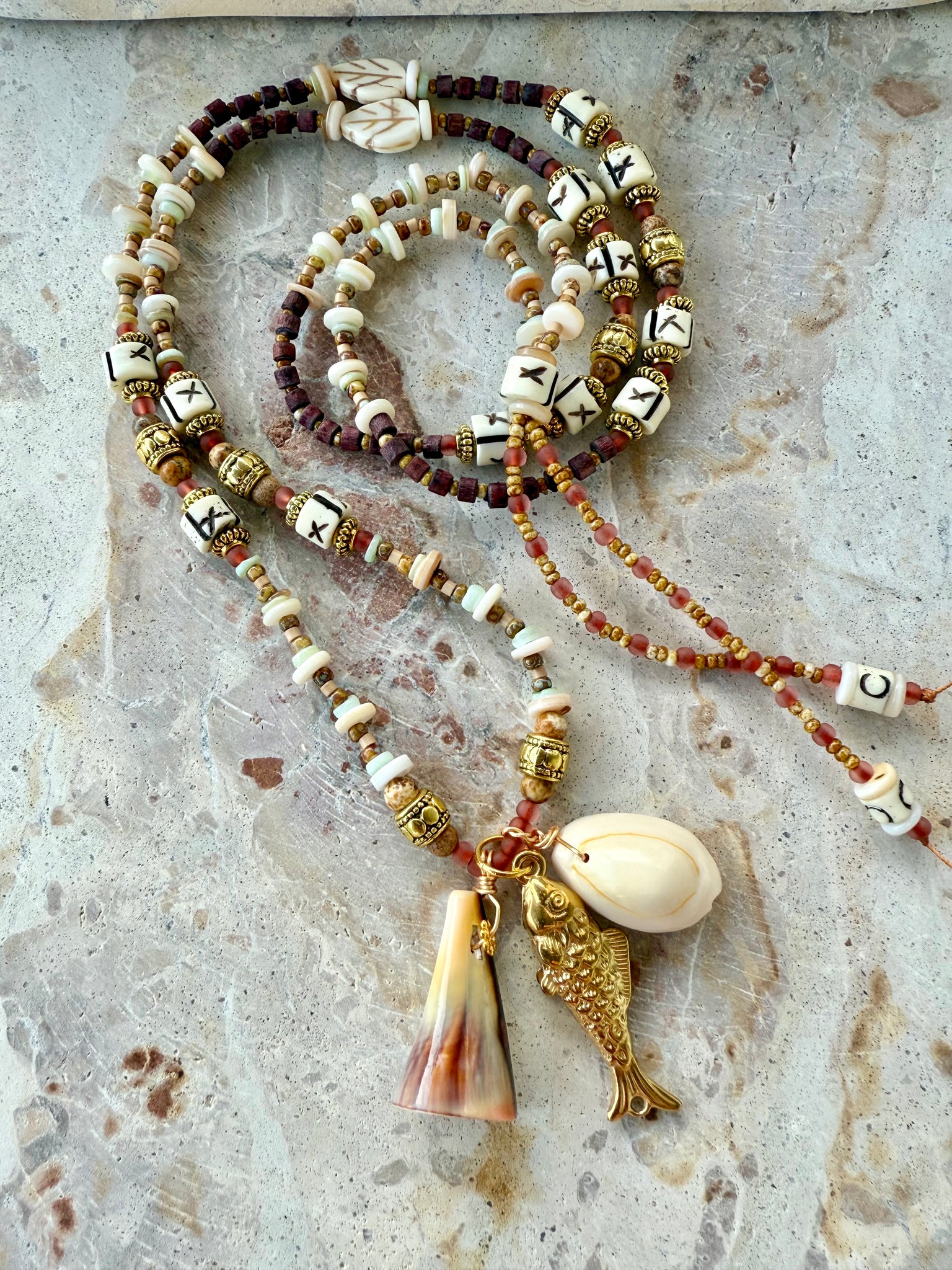 Brown Shell Bohemian Necklace