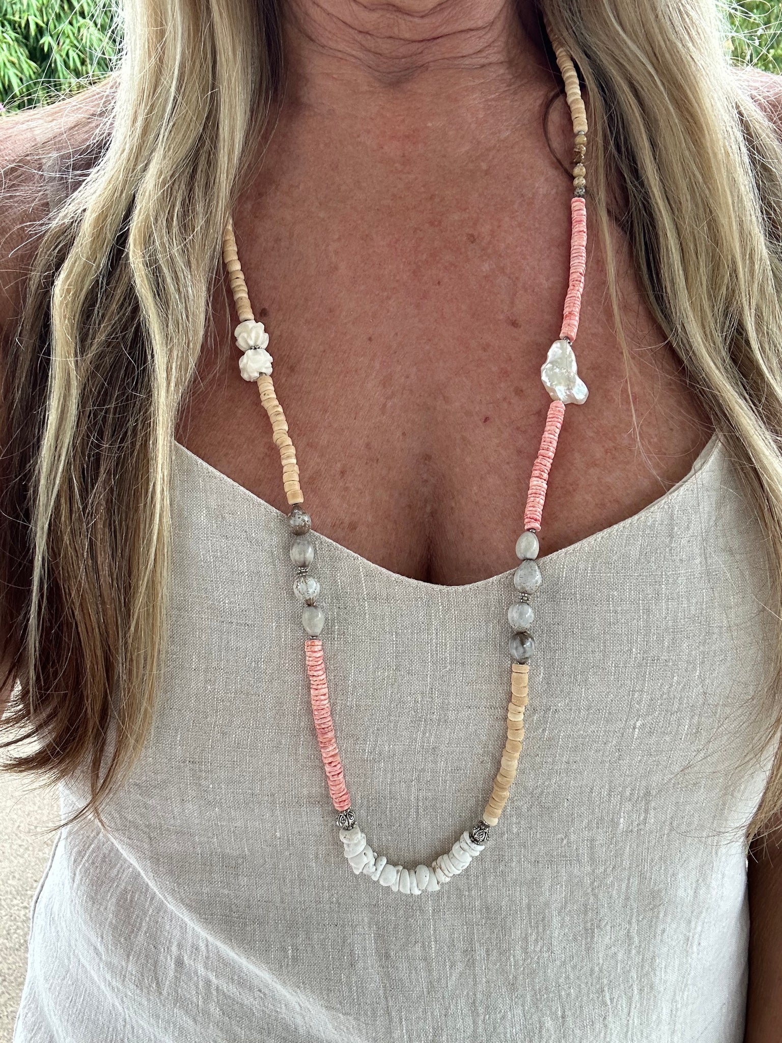 Puka Shell Beaded Necklace
