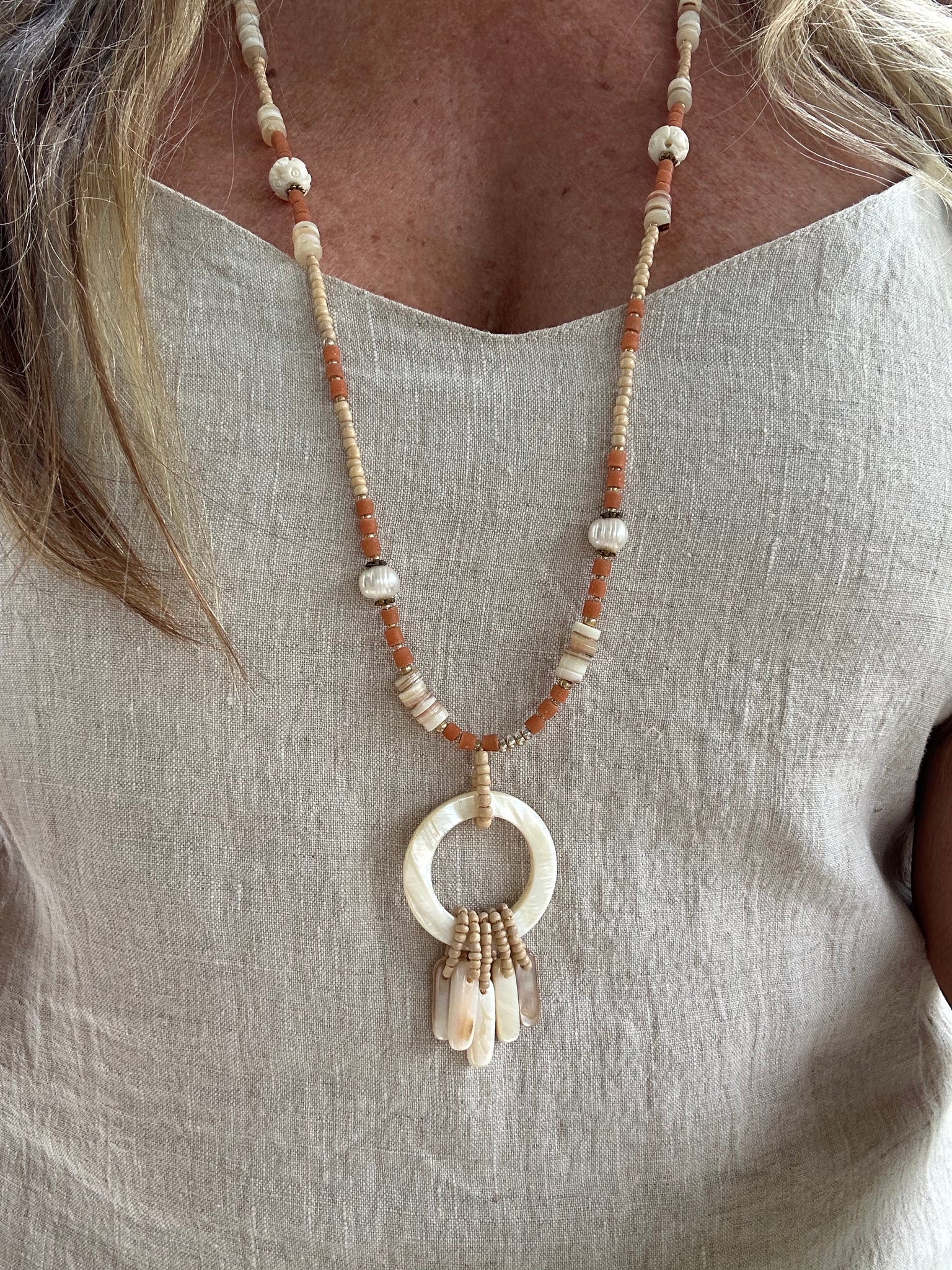 Beachie Boho Shell Charm Necklace