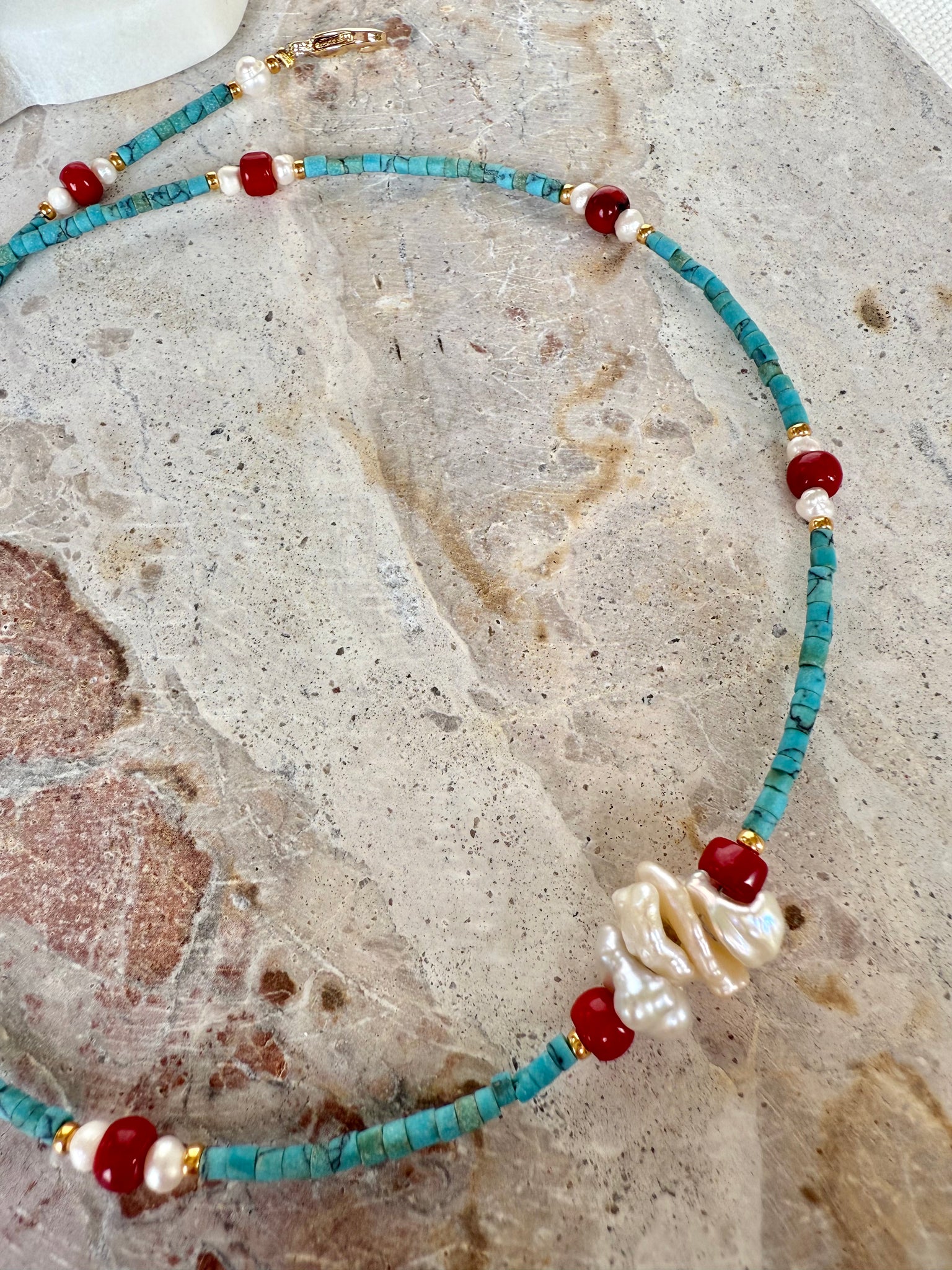 Heist Turquoise Stone Choker - Necklace