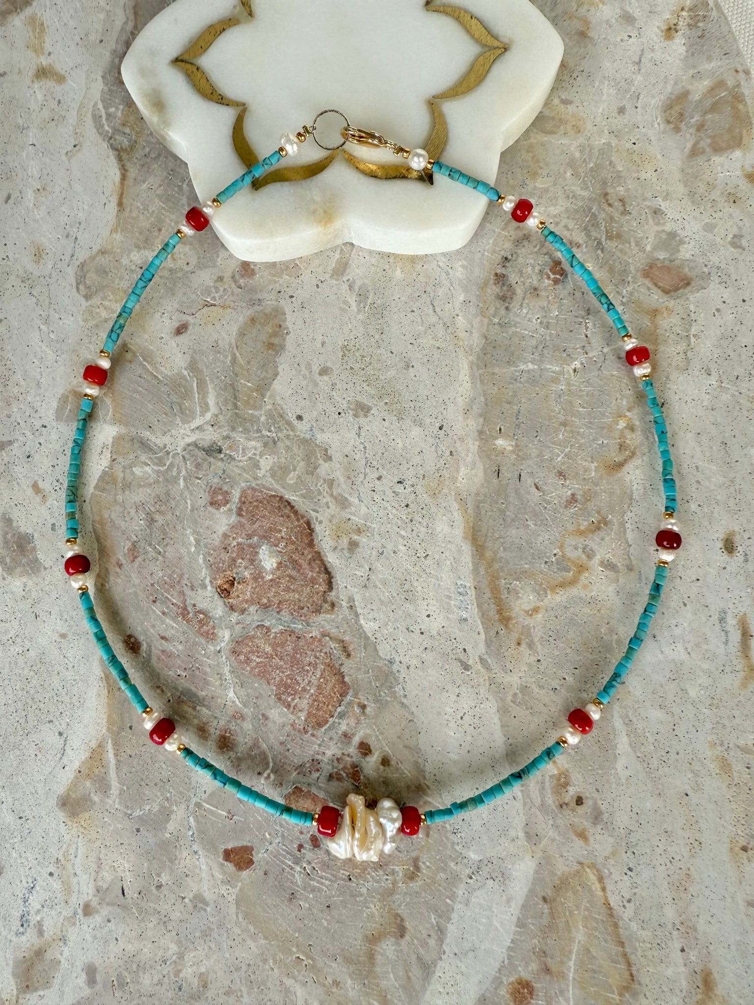 Heist Turquoise Stone Choker - Necklace