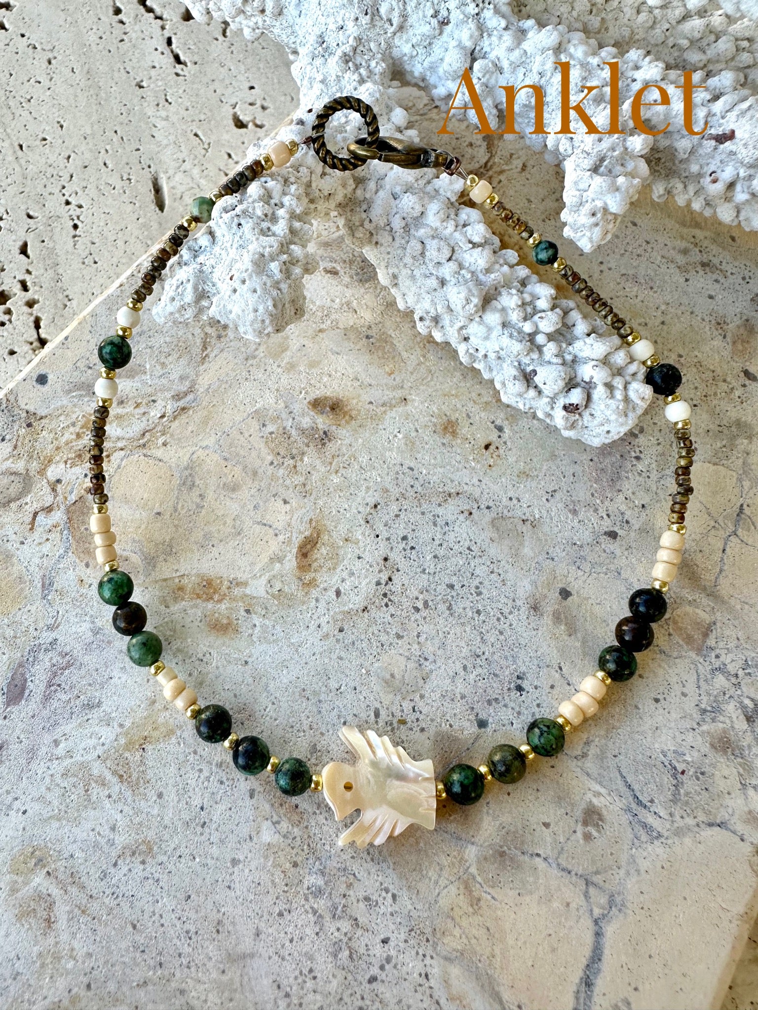 Seed Bead Shell Anklet