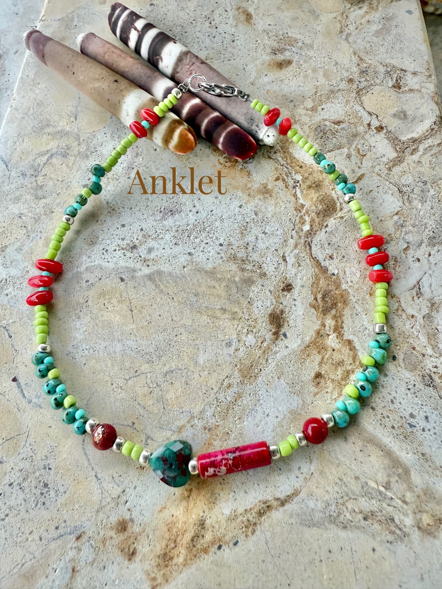 Red Shell Beachie Anklet