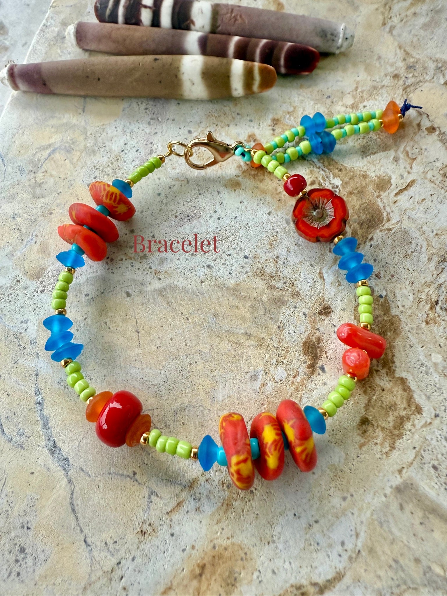 Flower Seed Bead Bracelet