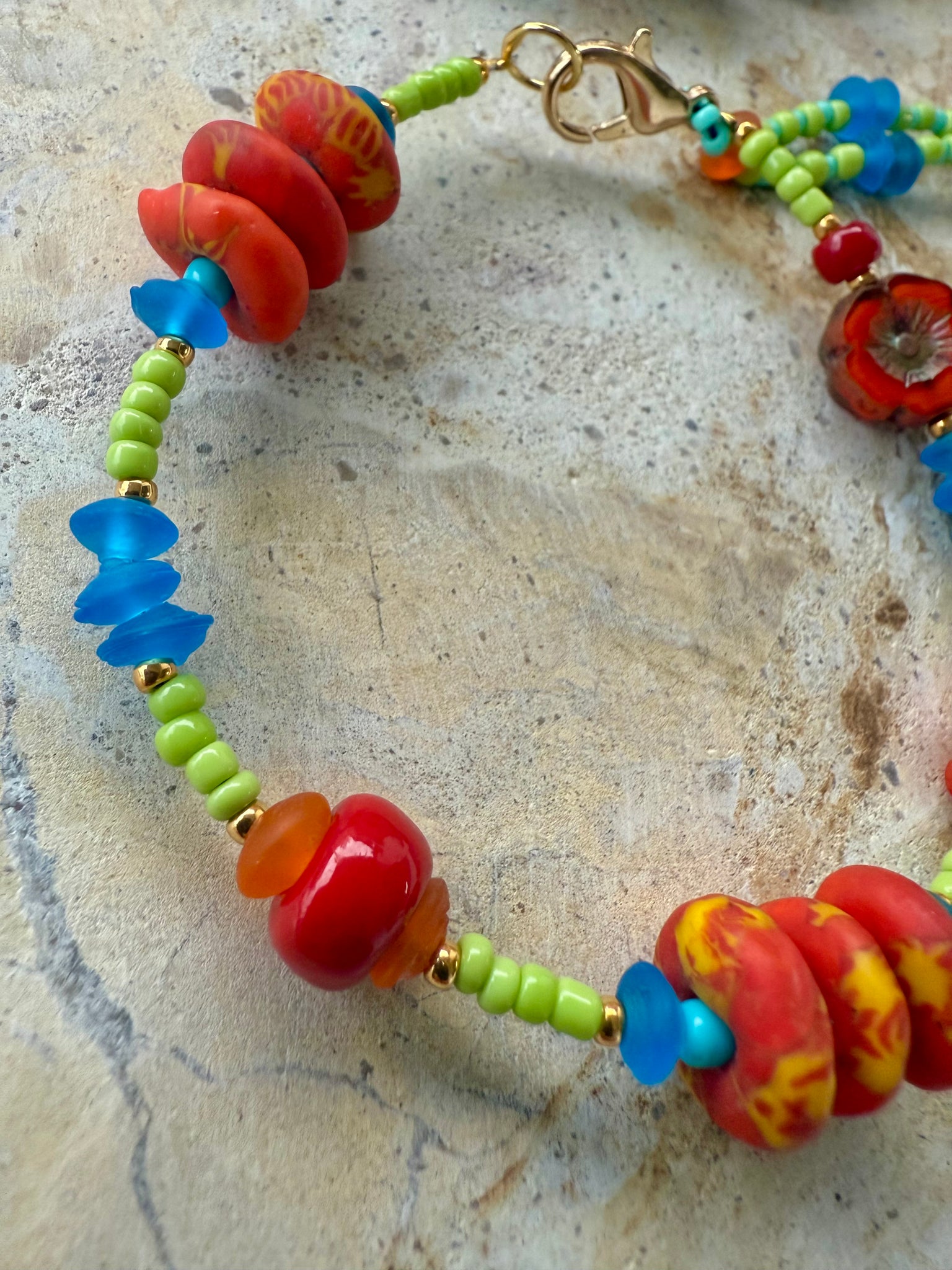 Flower Seed Bead Bracelet