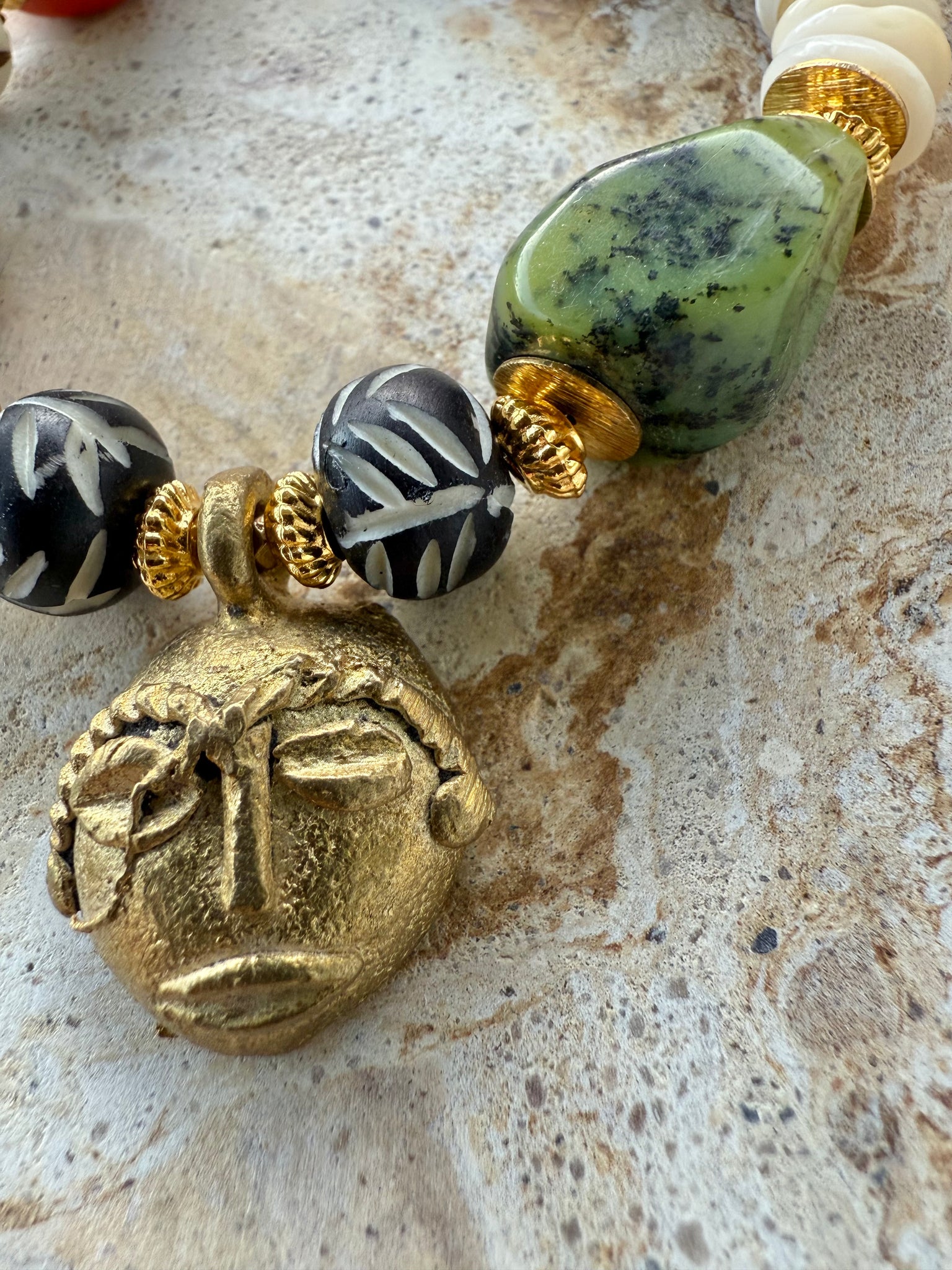 African Leopard Stone Bracelet