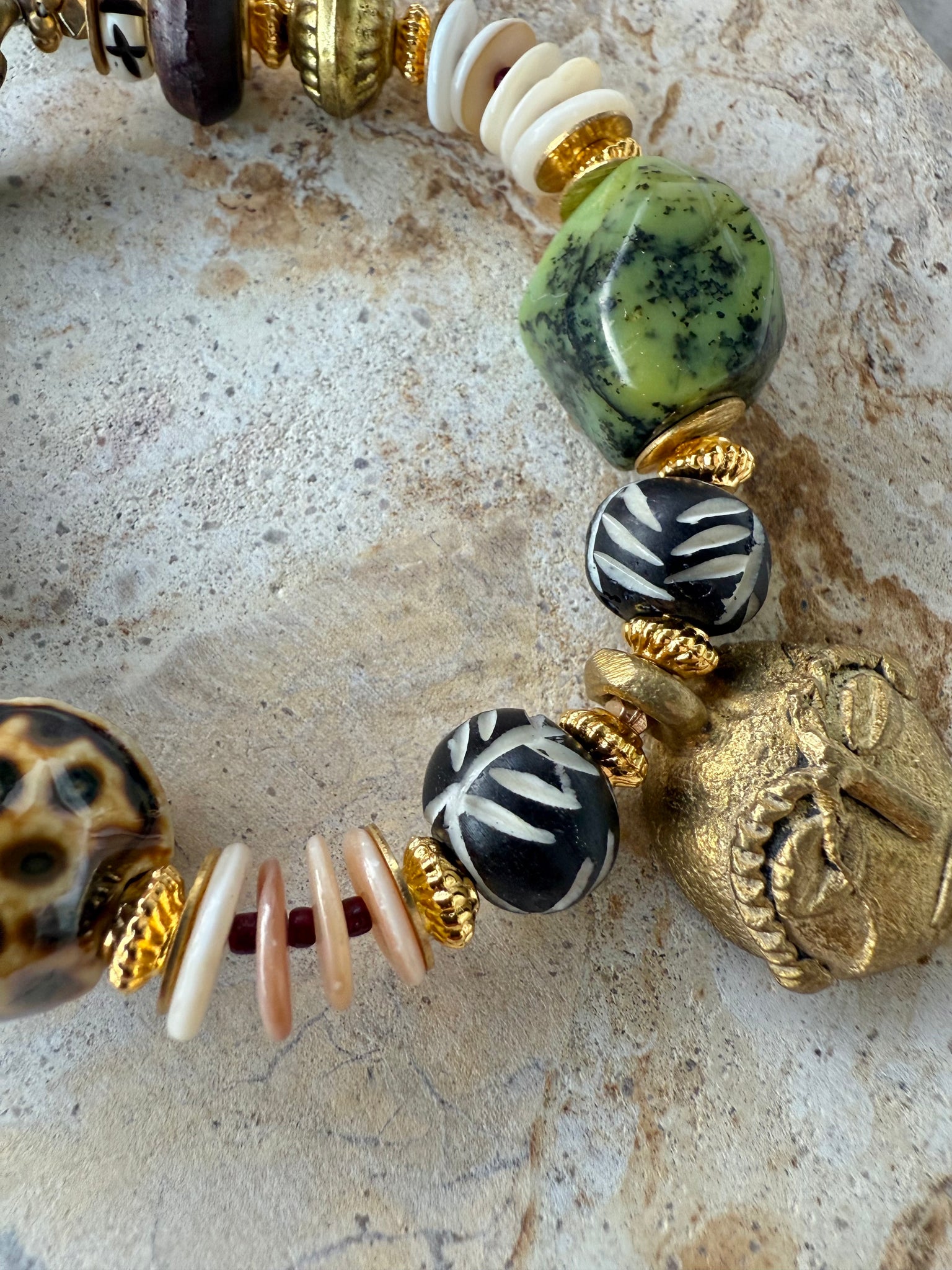 African Leopard Stone Bracelet
