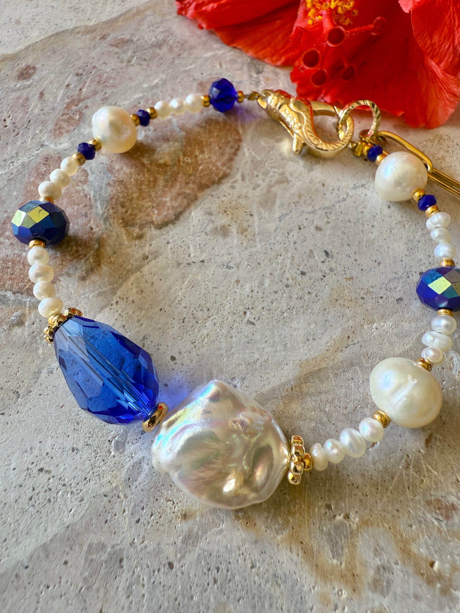 Baroque Pearl Crystal Bracelet
