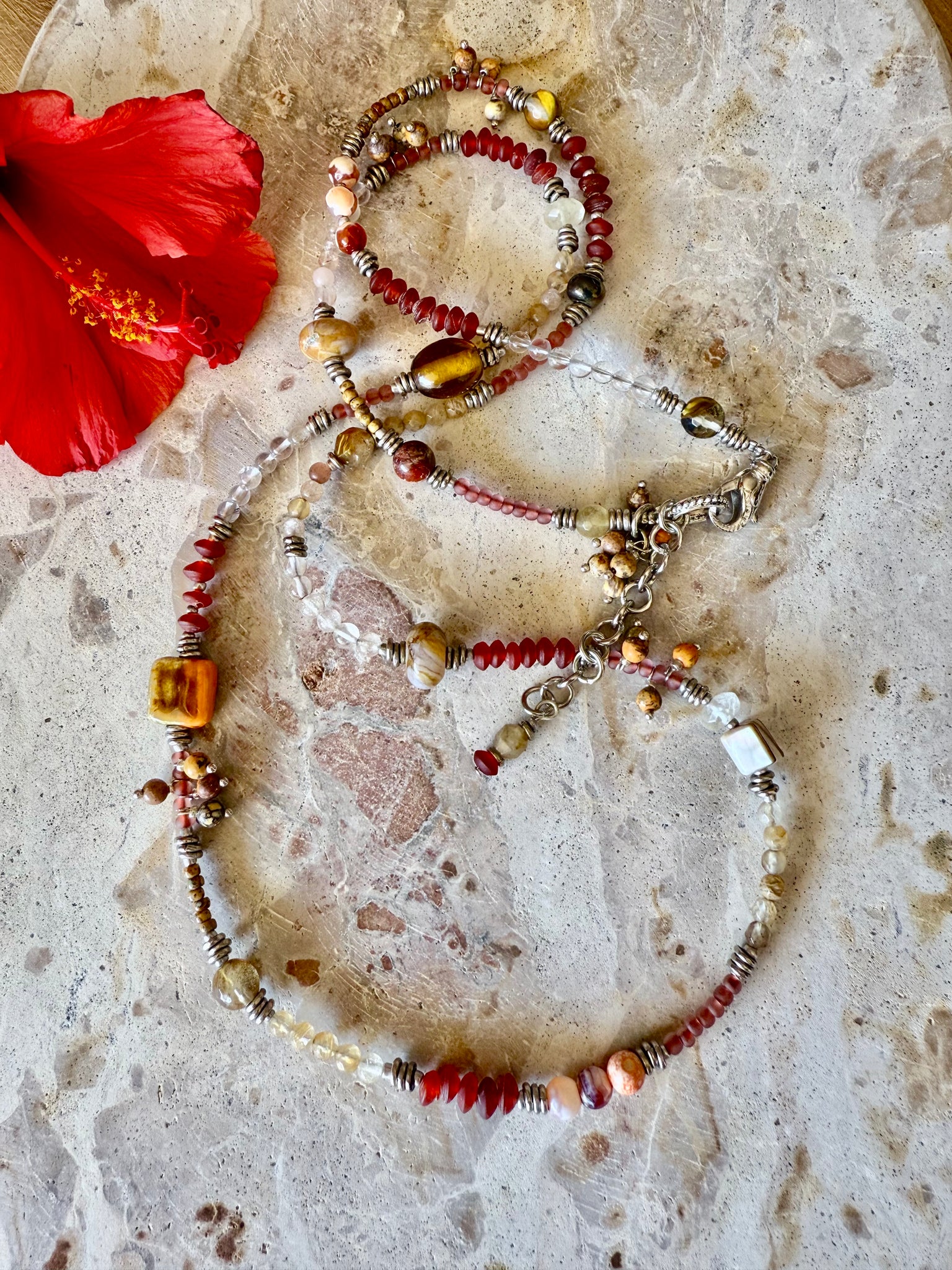African Vintage Beaded Boho Bracelet - Necklace