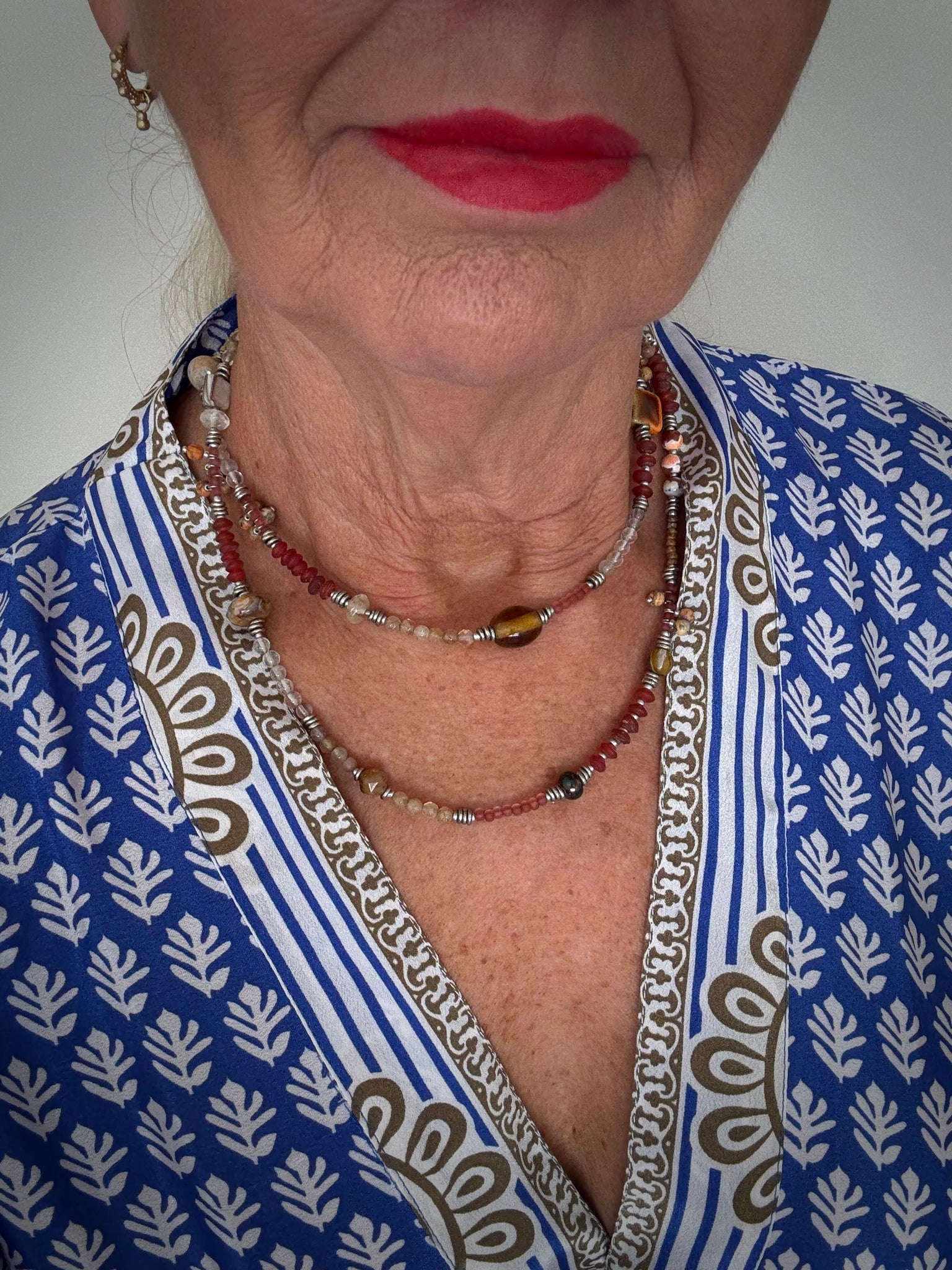 African Vintage Beaded Boho Bracelet - Necklace