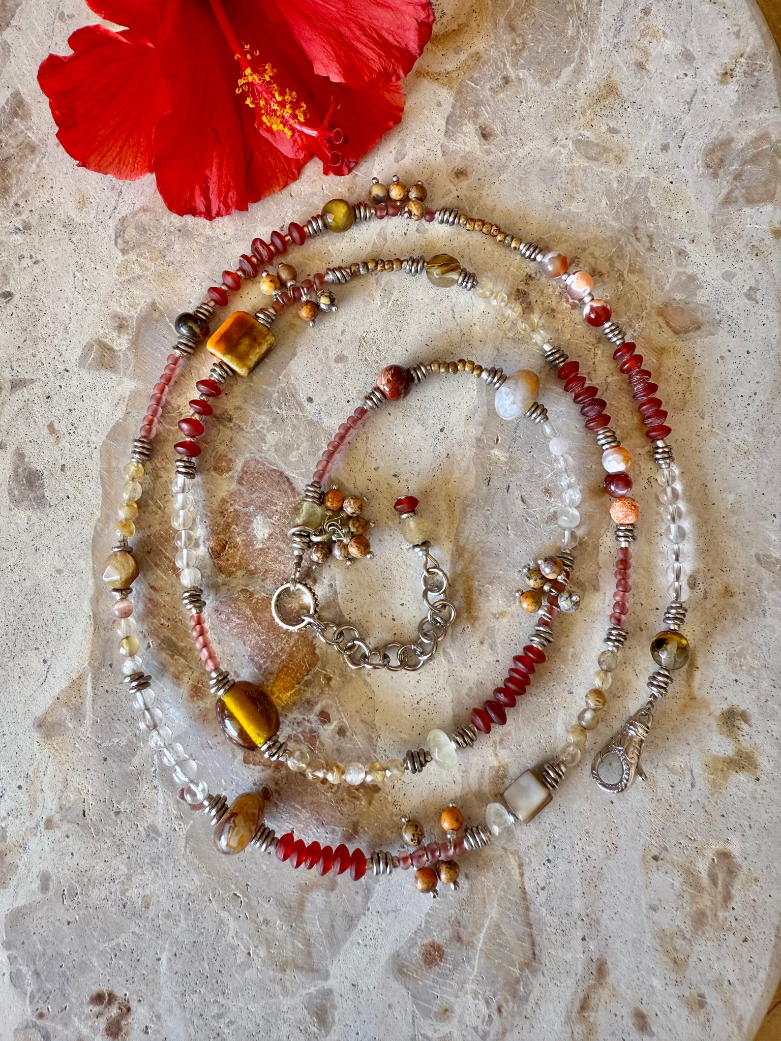 African Vintage Beaded Boho Bracelet - Necklace