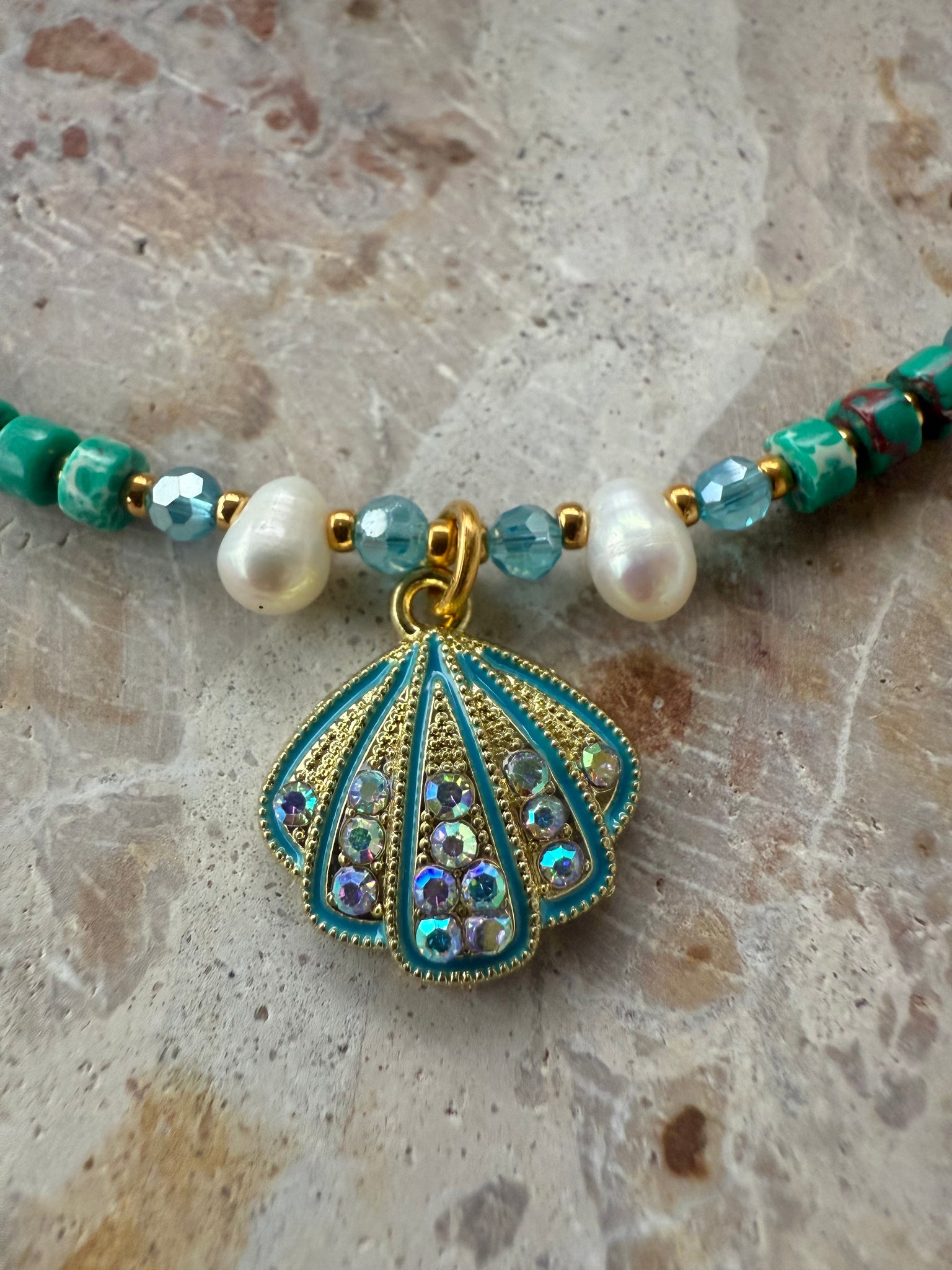 Aqua Shell Anklet