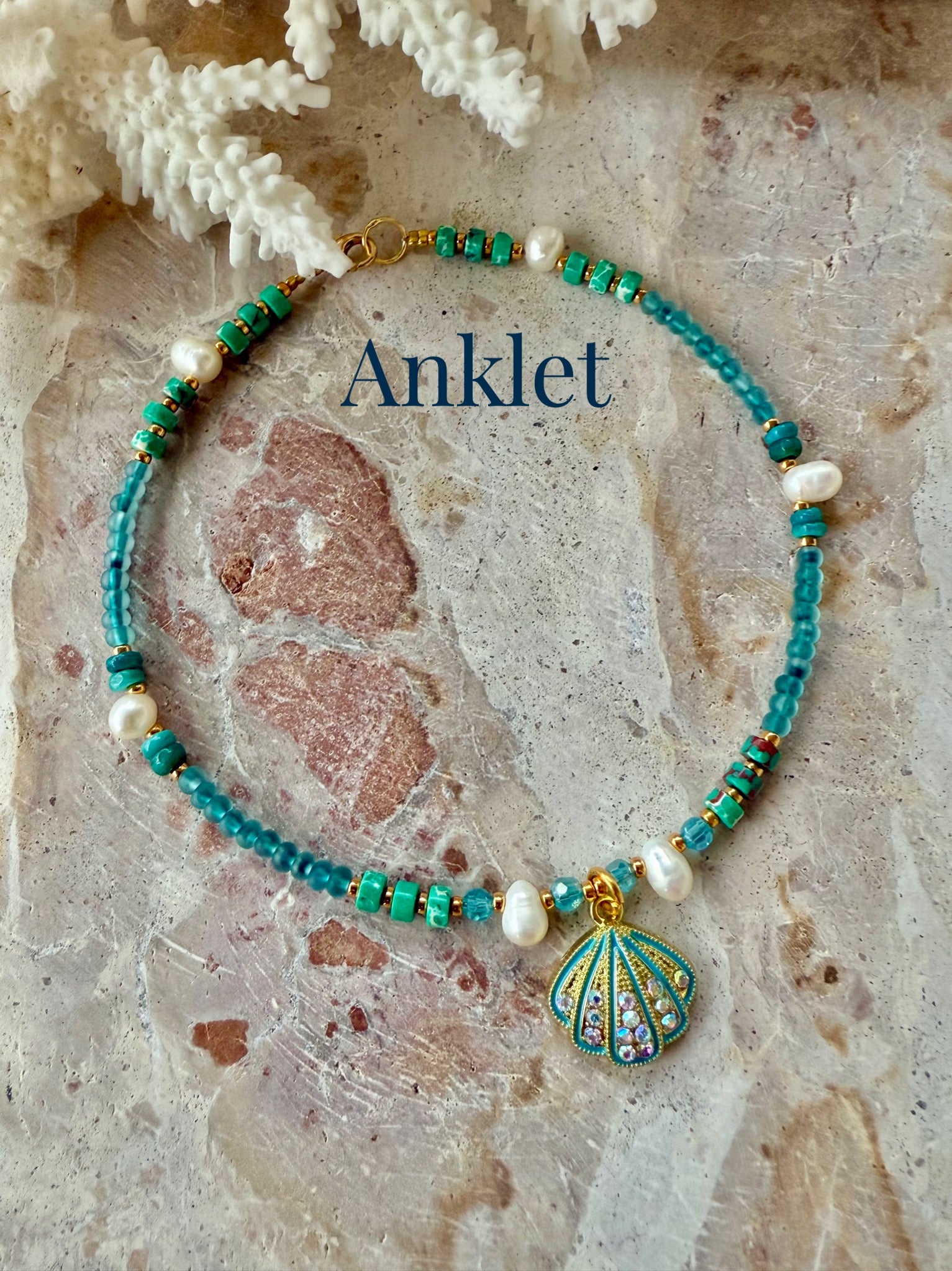 Aqua Shell Anklet