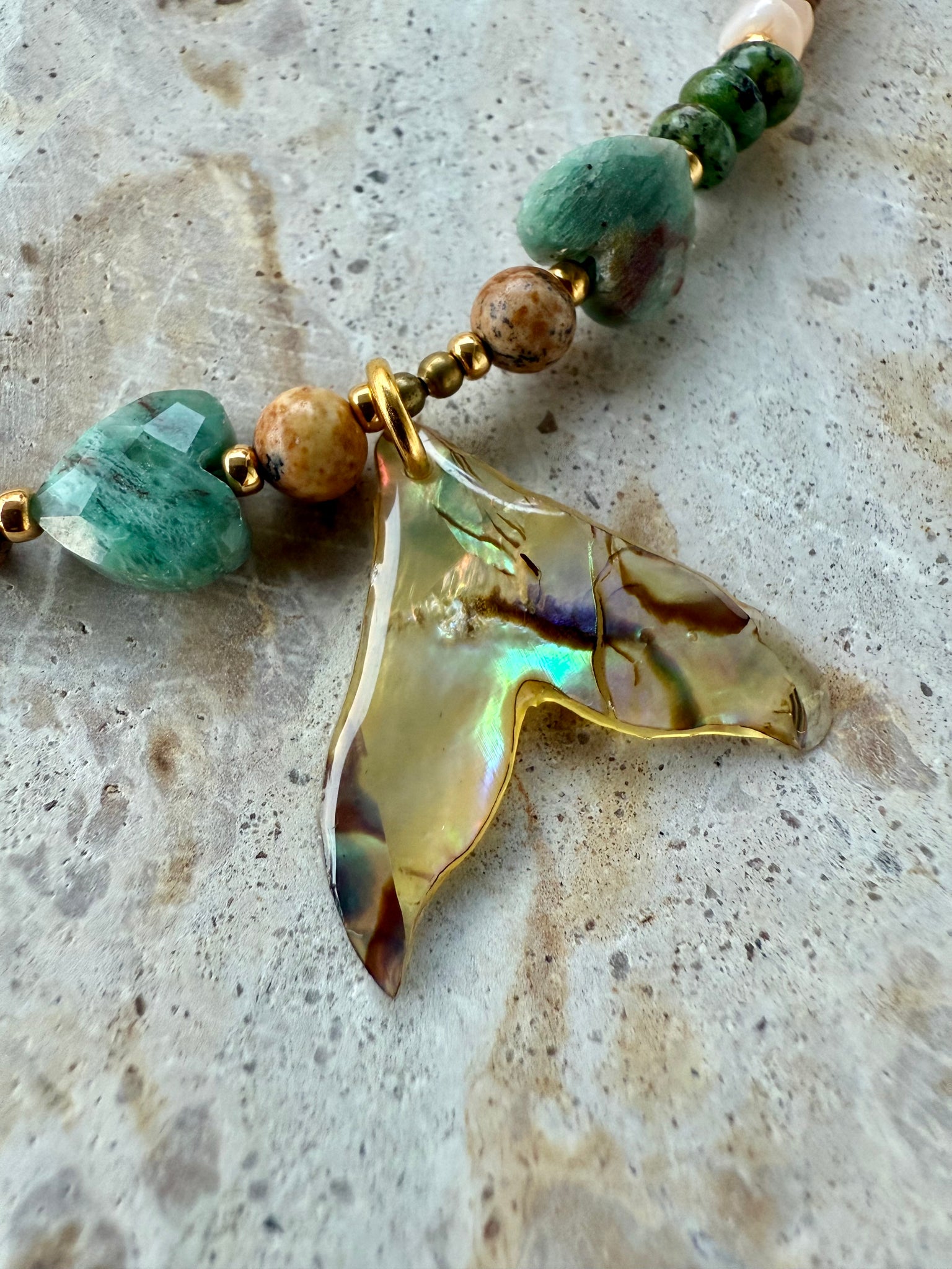 Whale Tail Turquoise Anklet