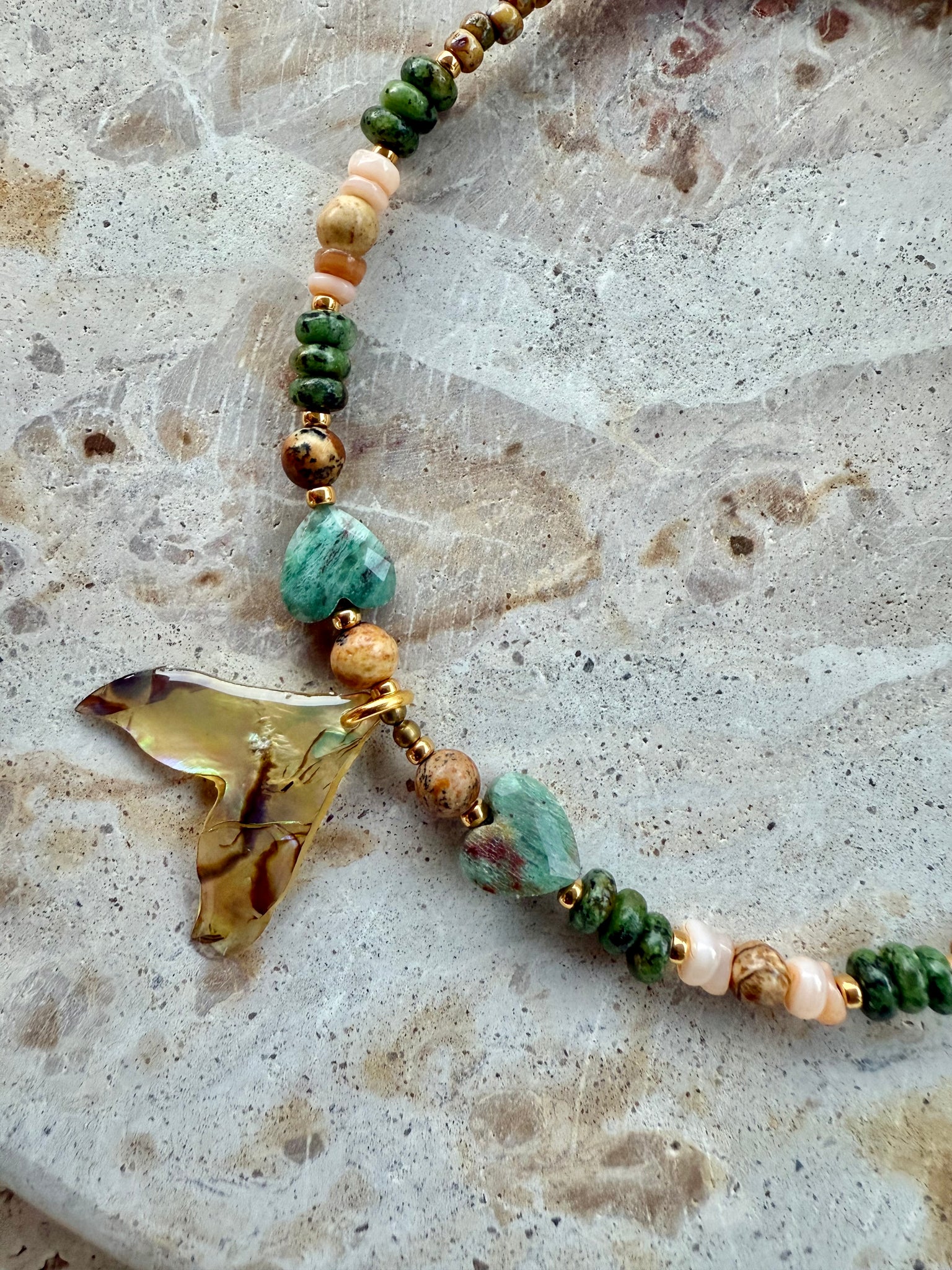 Whale Tail Turquoise Anklet