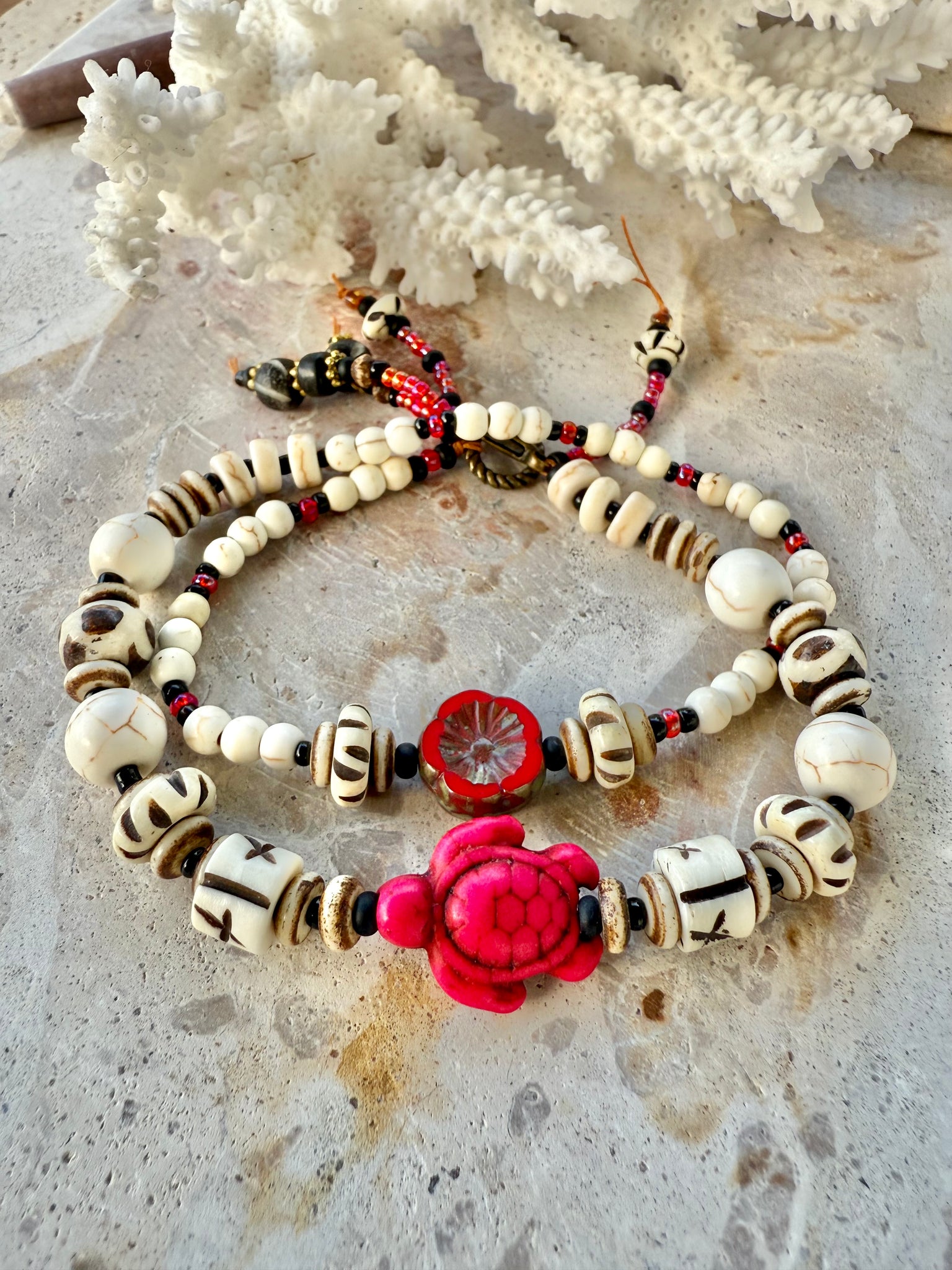 Sunset Turtle Shell Wrap Bracelet