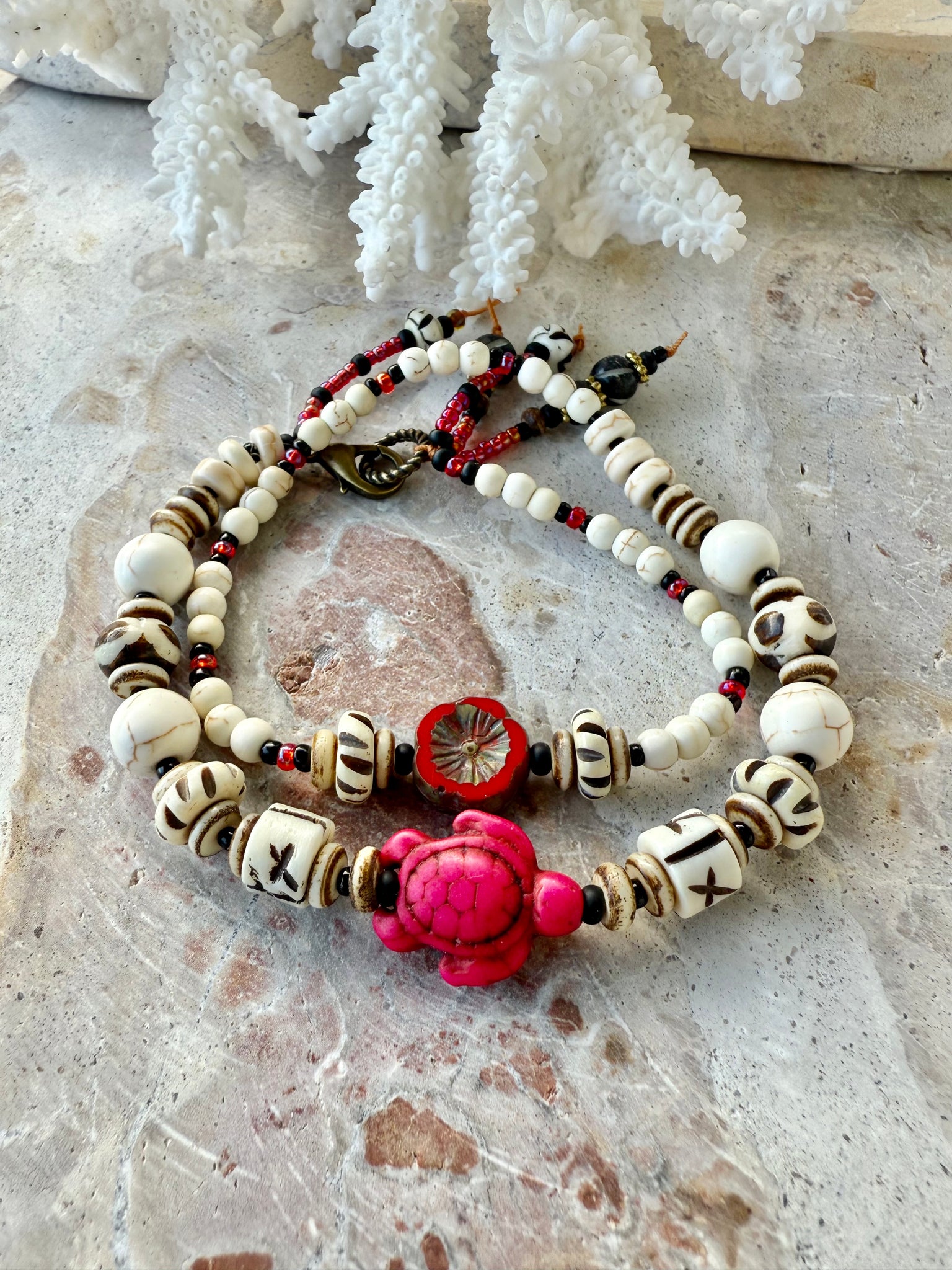Sunset Turtle Shell Wrap Bracelet