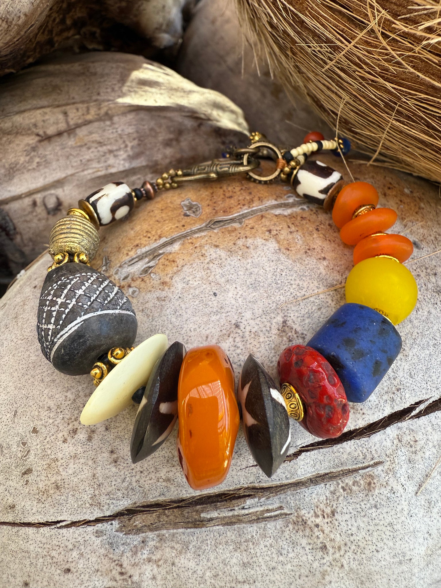 African Tribal Clay Bracelet