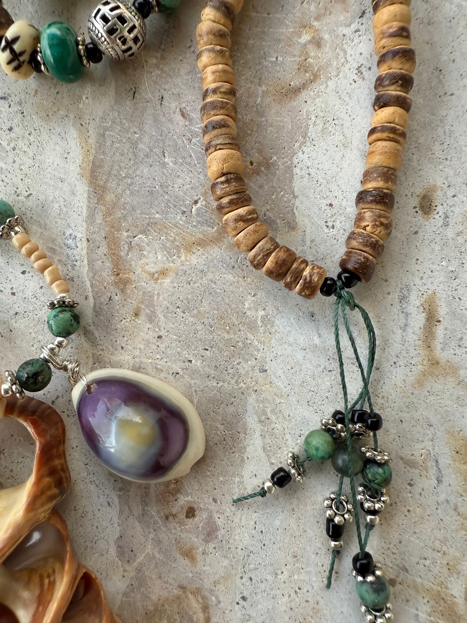 Bohemian Beaded Shell Necklace