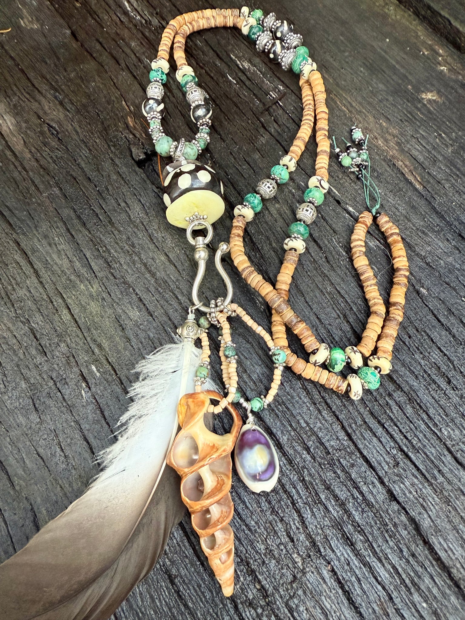 Bohemian Beaded Shell Necklace