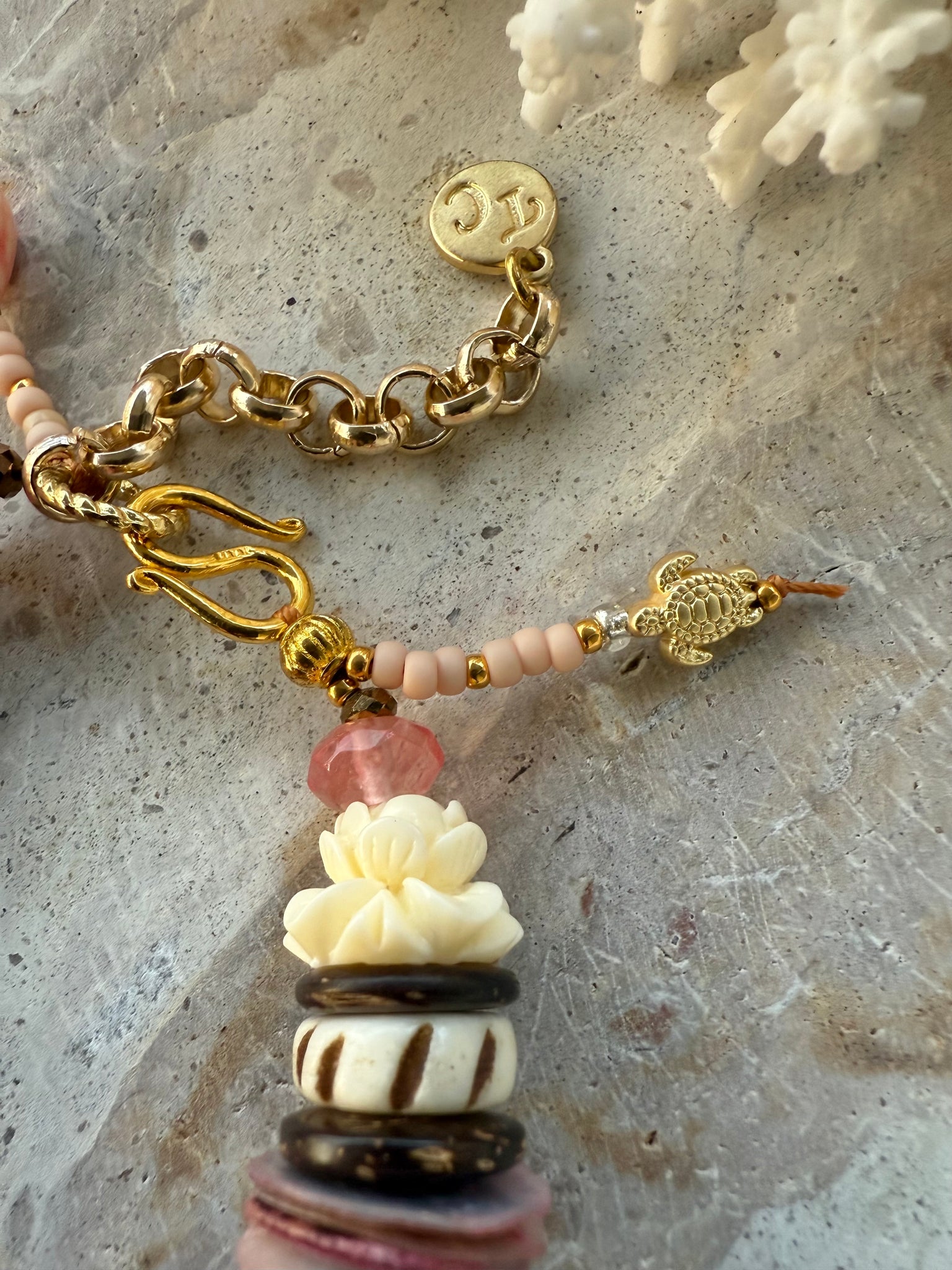 Pink Shell Stone Bracelet