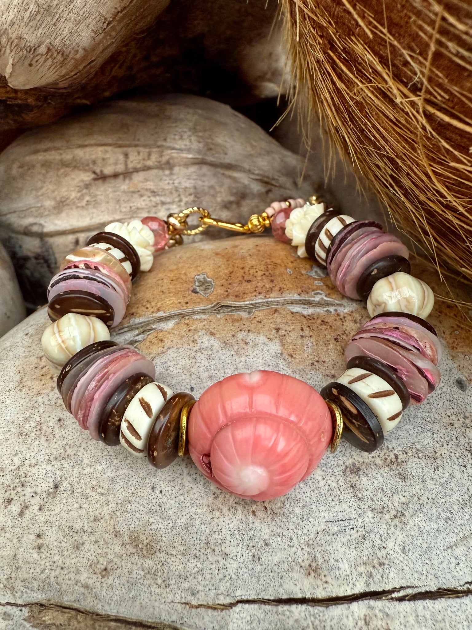 Pink Shell Stone Bracelet