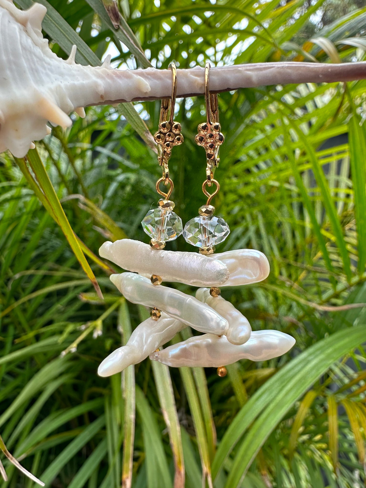 Baroque Floating Pearl Earrings