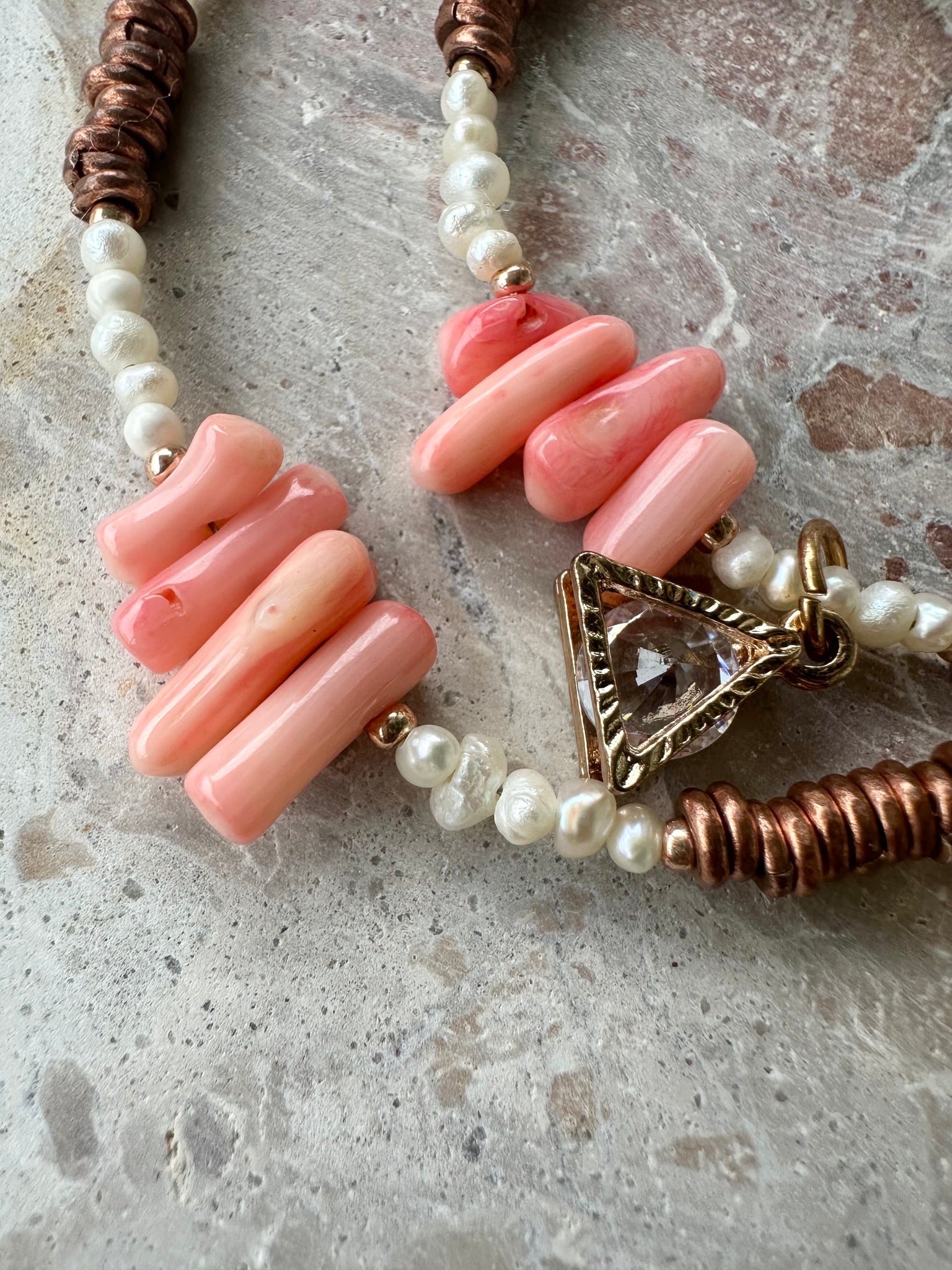 Pink Shell Pearl Wrap Bracelet