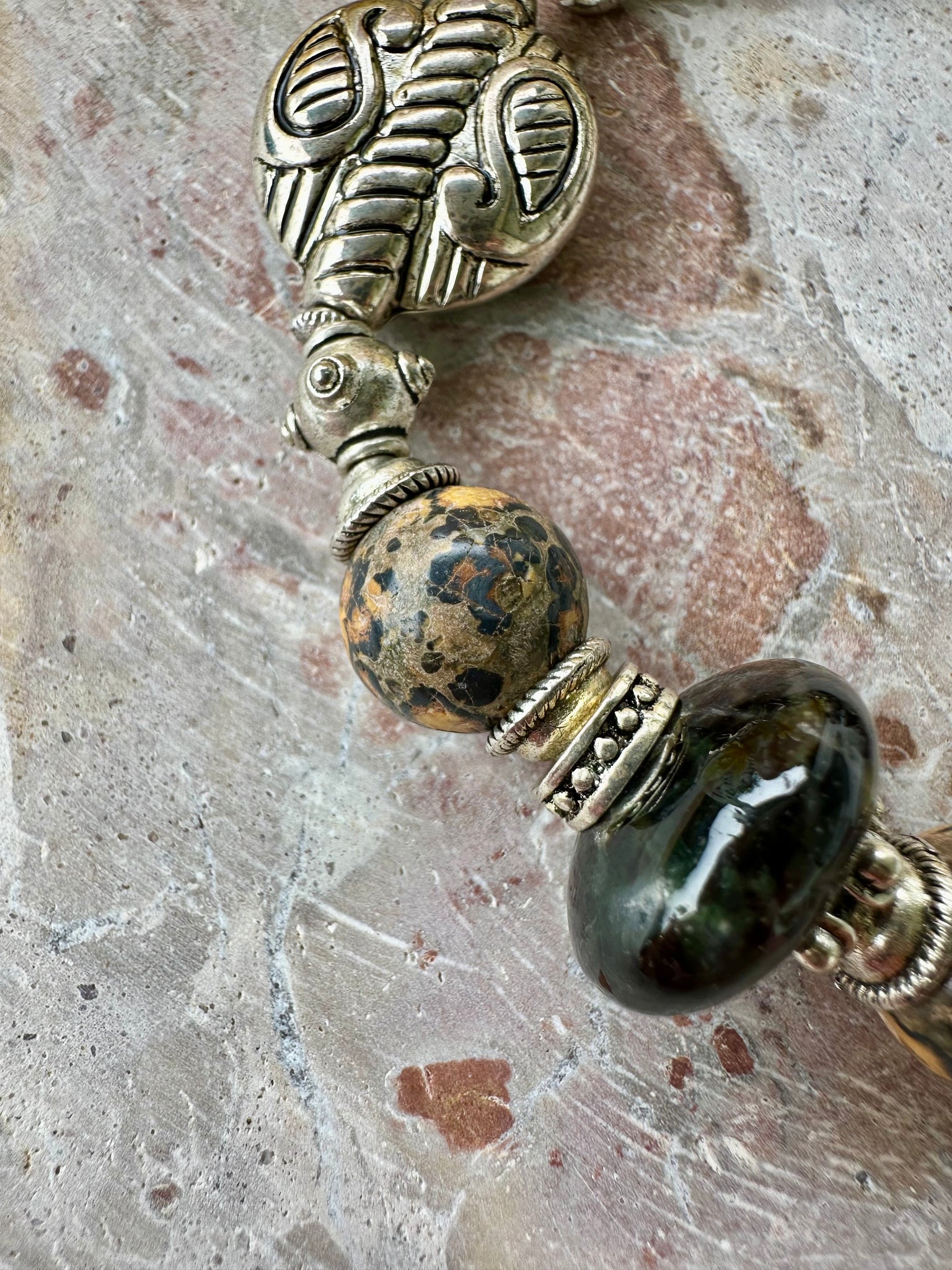 Indian Silver Stone Bracelet