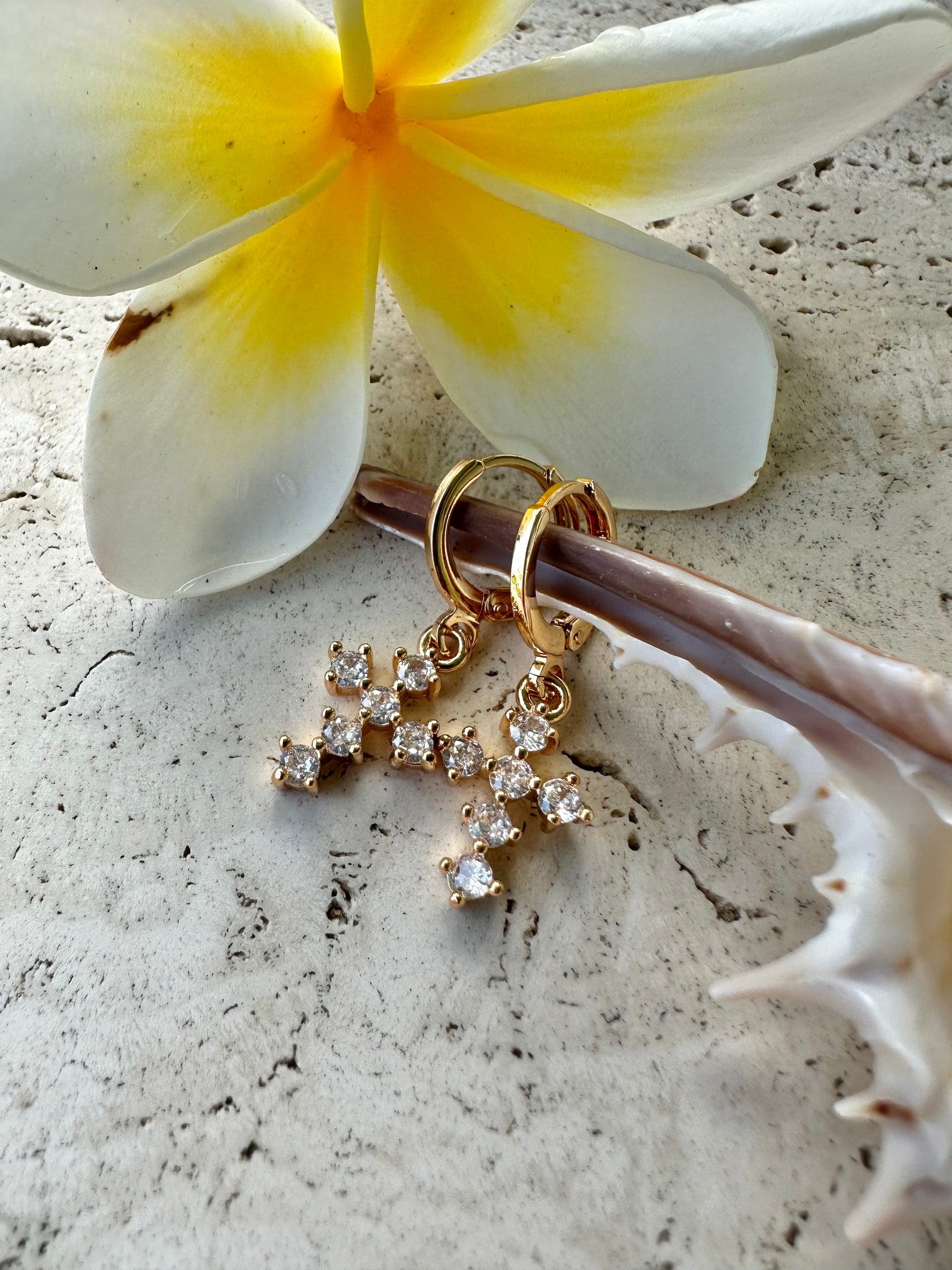 Gold Cross Earrings