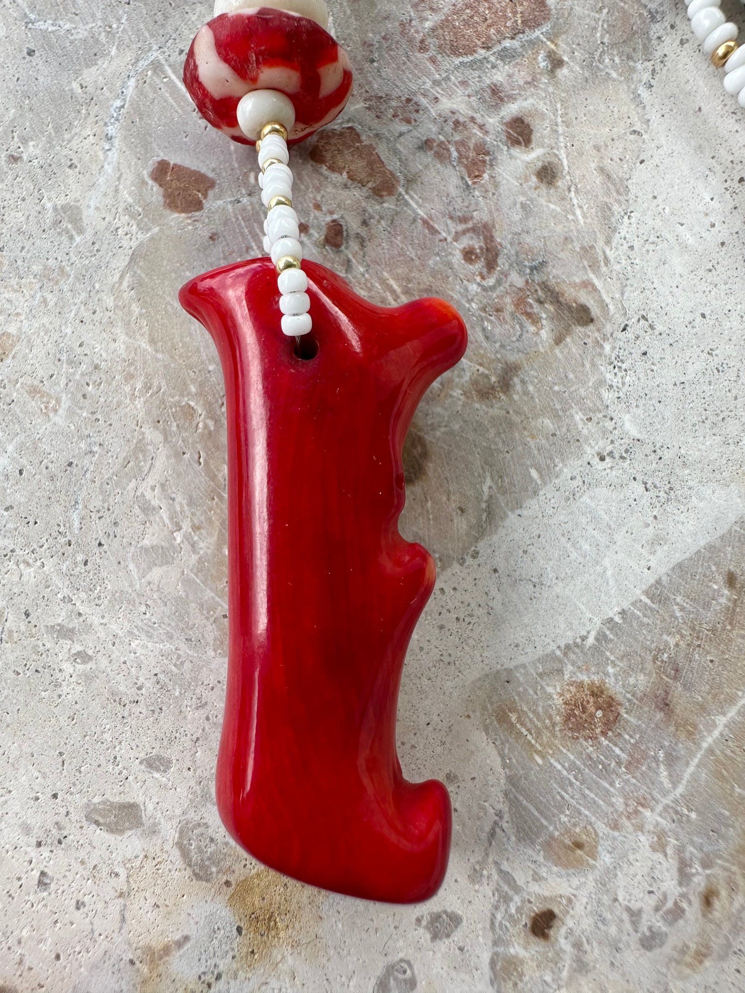 Islander Red Shell Beaded Necklace