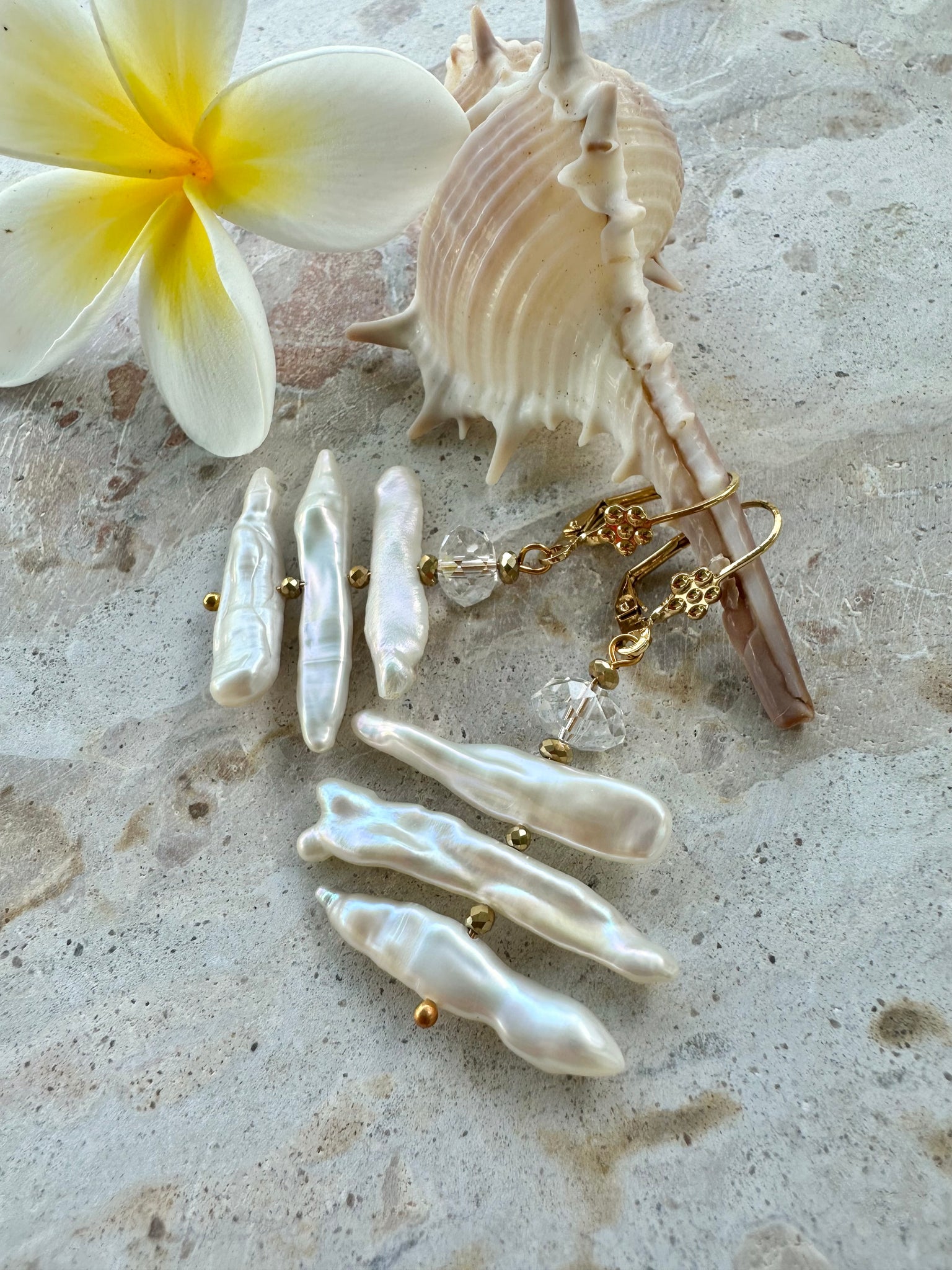 Baroque Floating Pearl Earrings