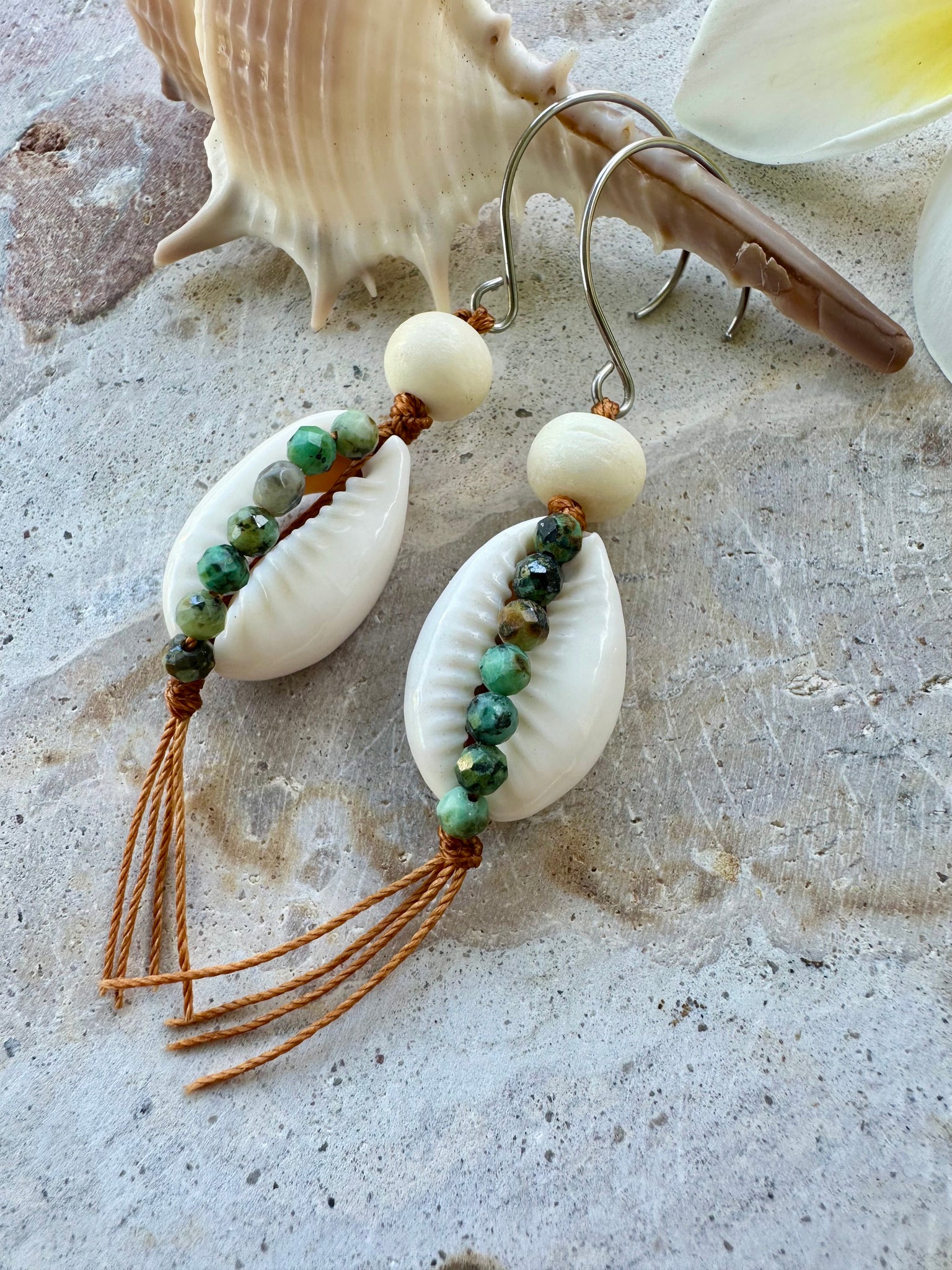Cowrie Shell Island Earrings
