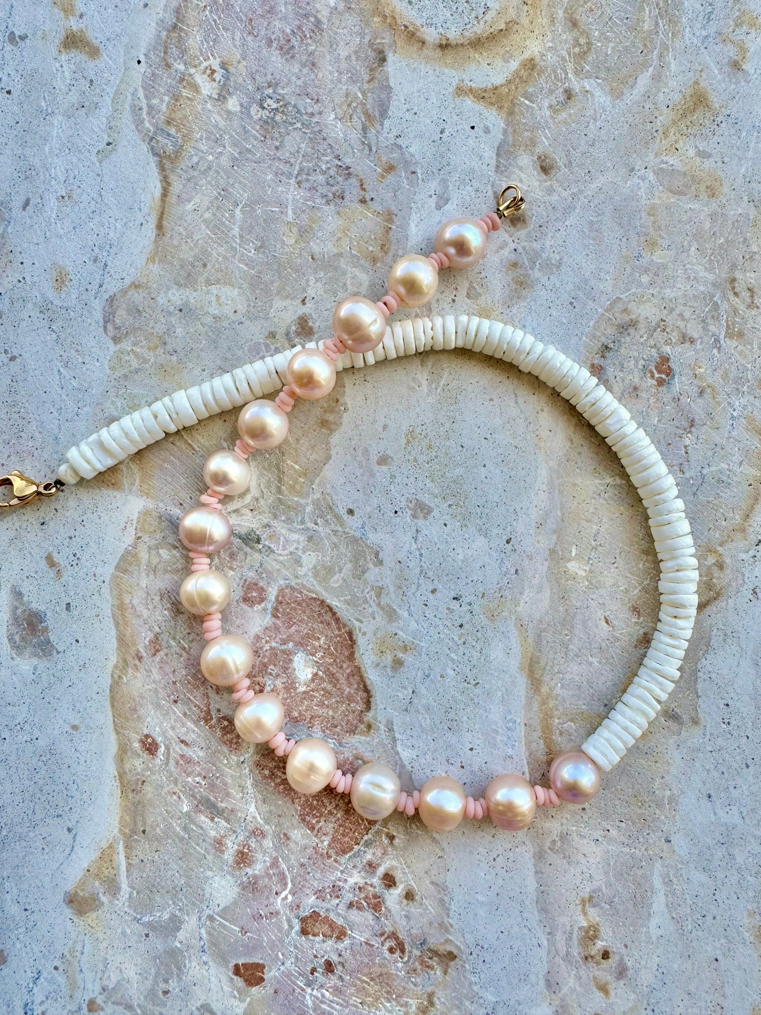 Pink Pearl Shell Choker