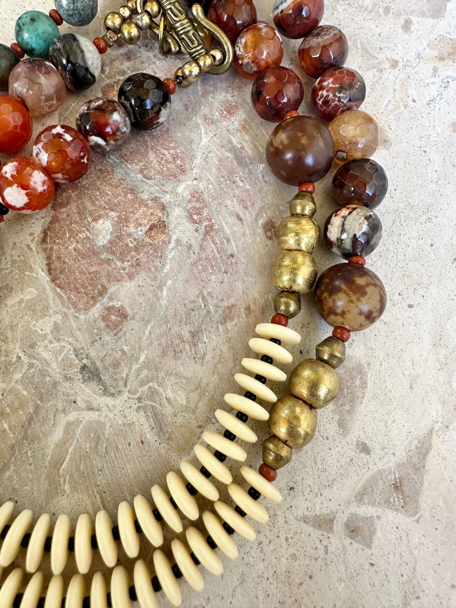 Boho African Sacred Cow Turquoise Necklace