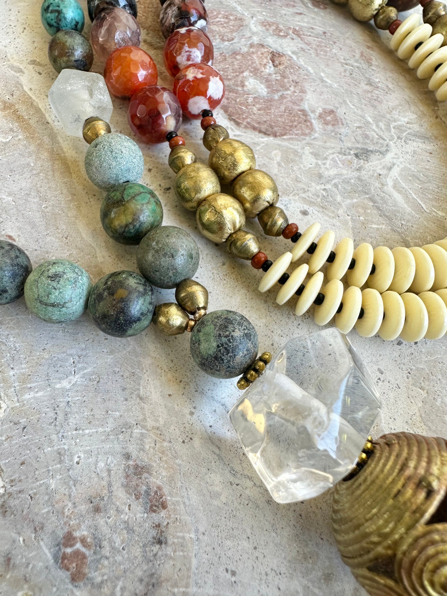 Boho African Sacred Cow Turquoise Necklace