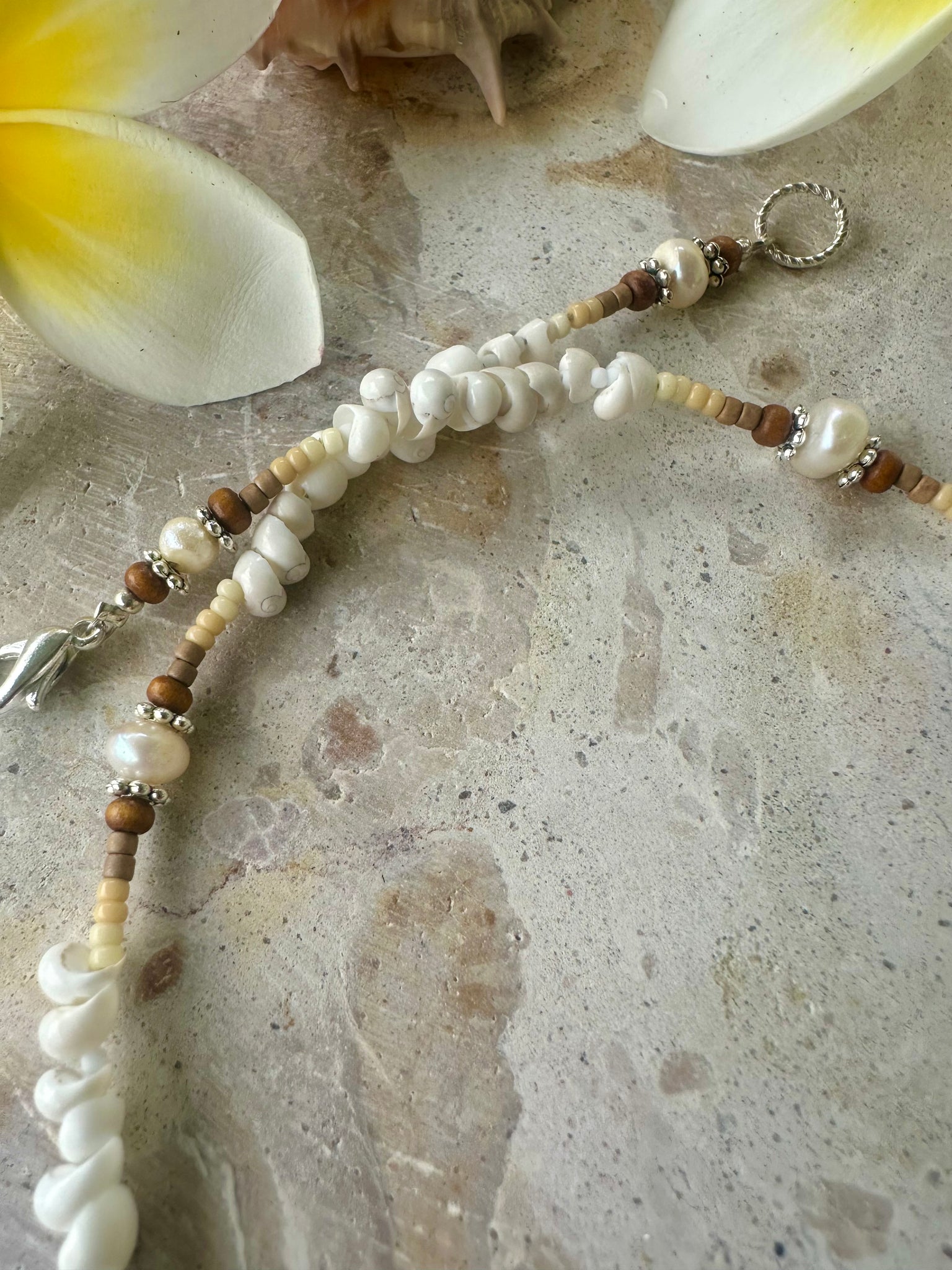 Amalfi White Shell Beaded Necklace