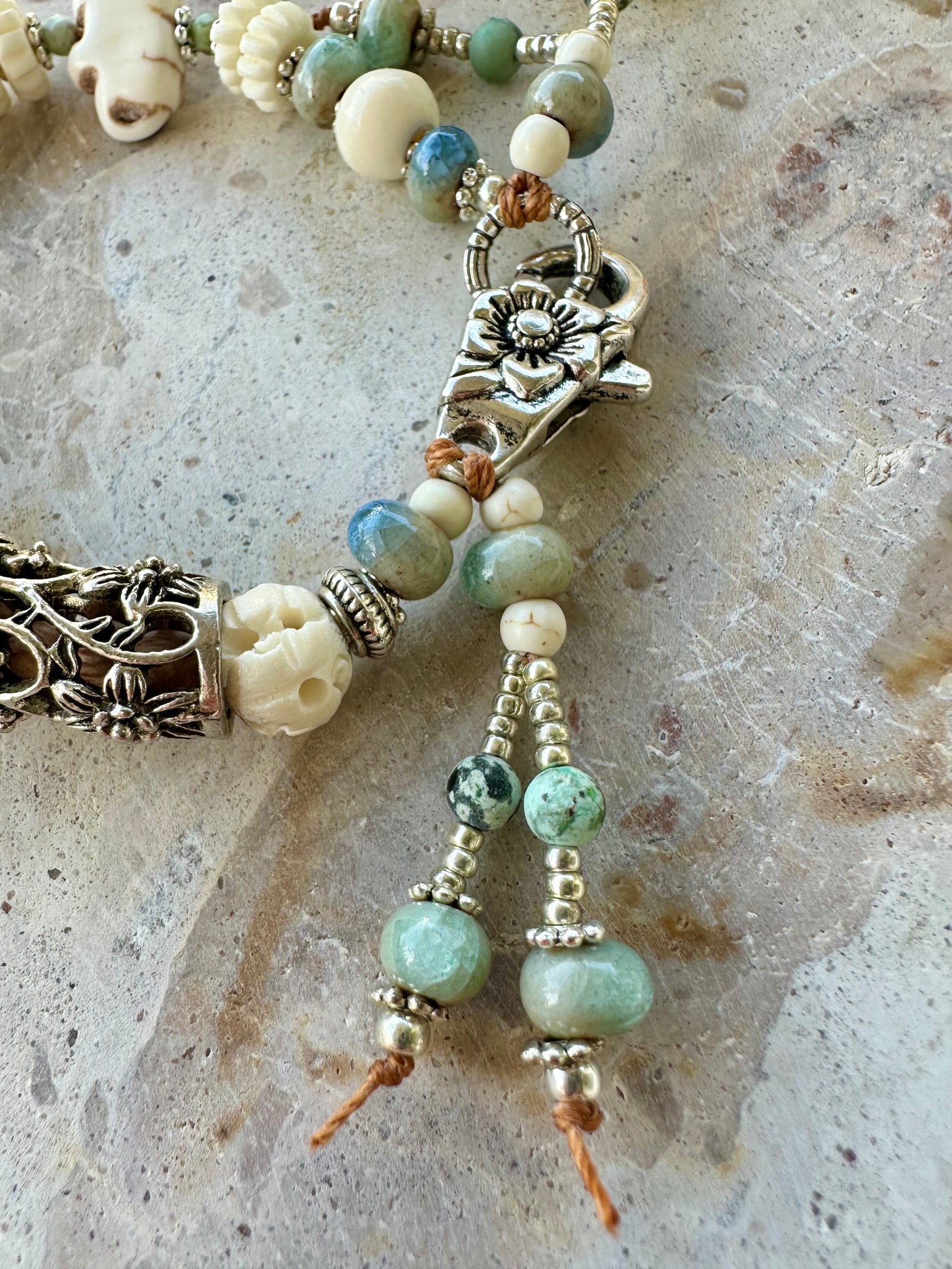 Tibetan Silver Stone Bracelet