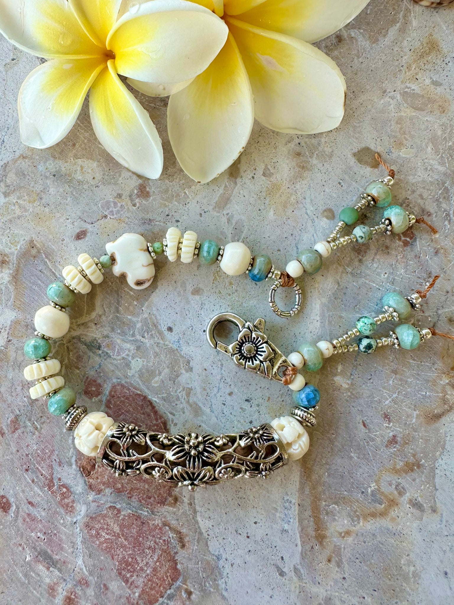 Tibetan Silver Stone Bracelet
