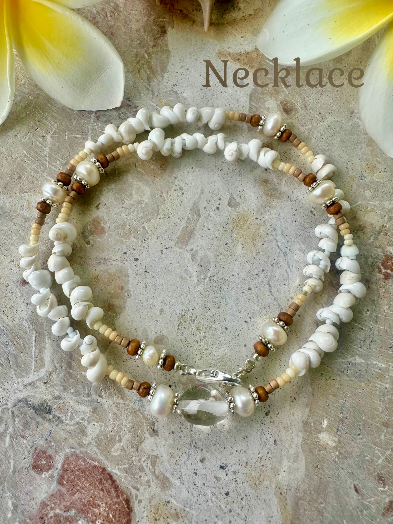 Amalfi White Shell Beaded Necklace