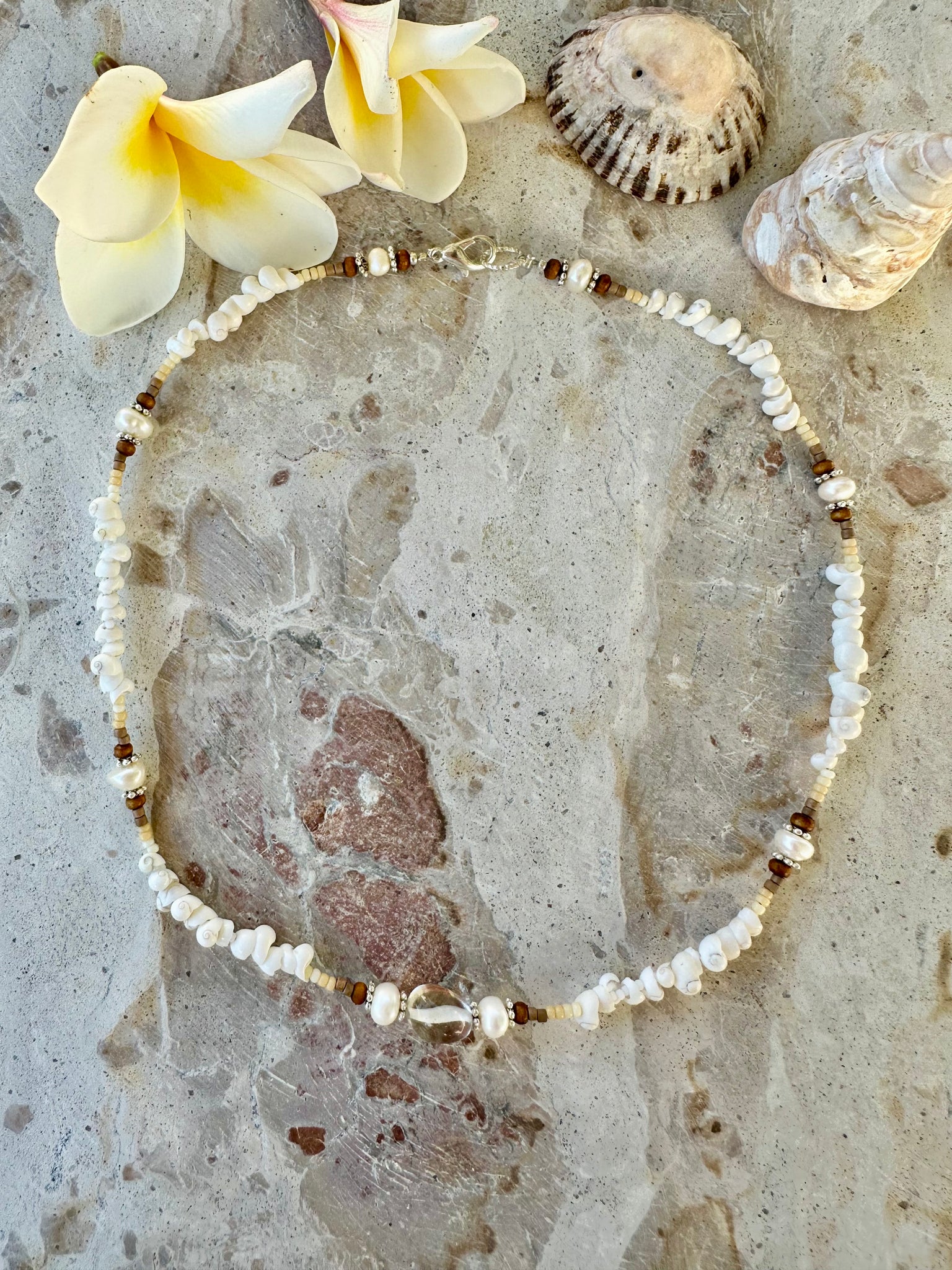 Amalfi White Shell Beaded Necklace