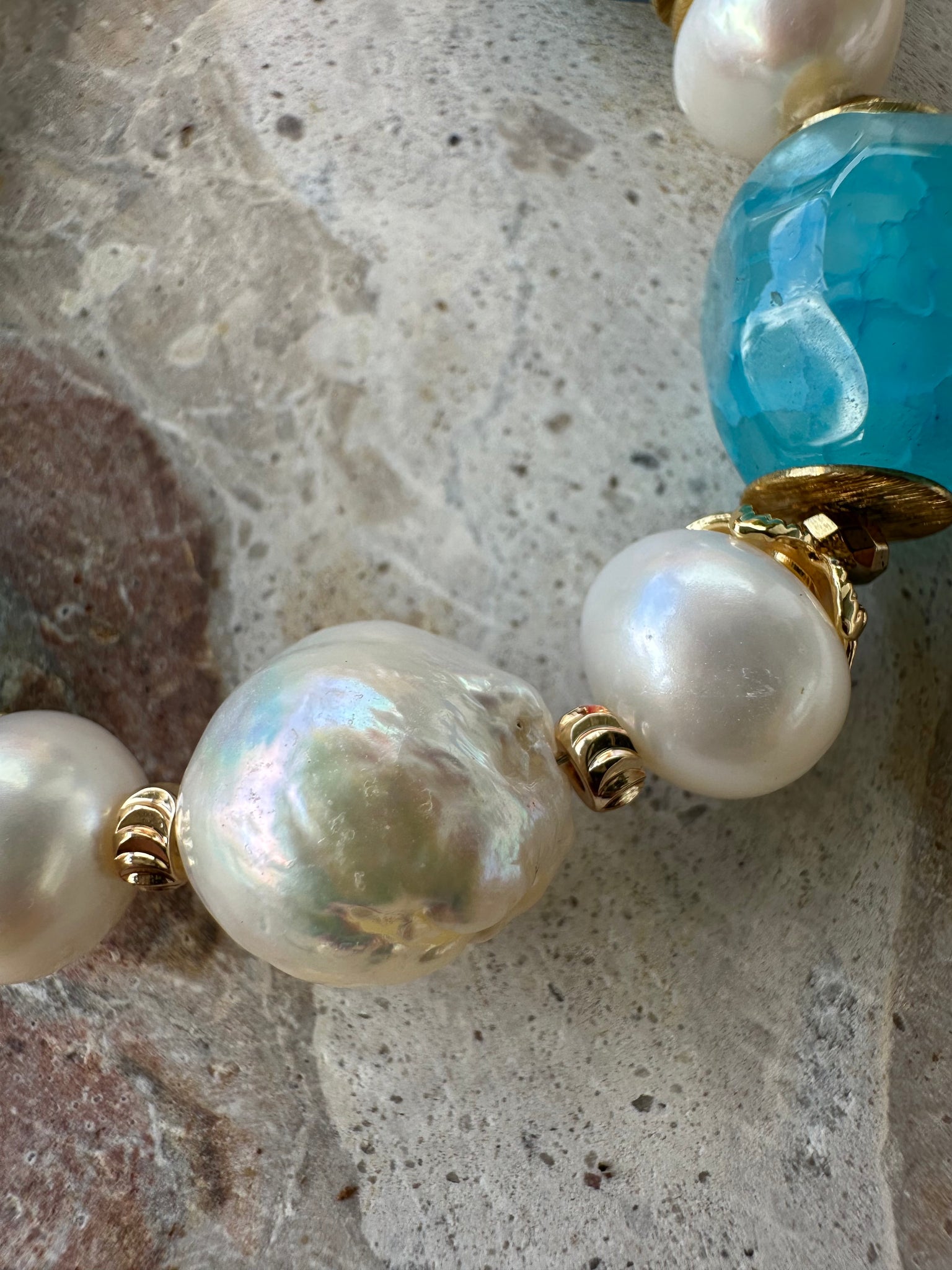 Coastal Blue Pearl Bracelet