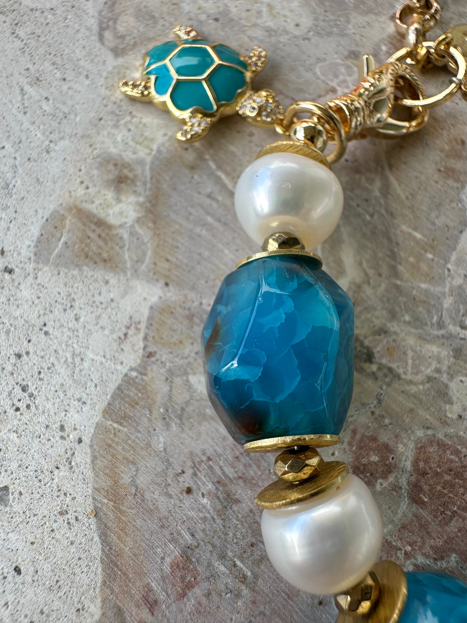 Coastal Blue Pearl Bracelet