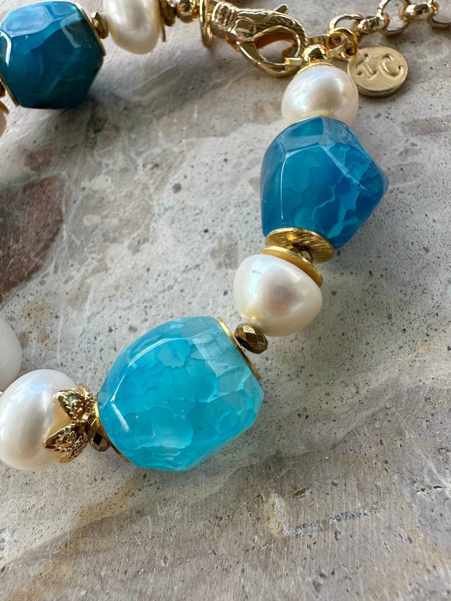 Coastal Blue Pearl Bracelet