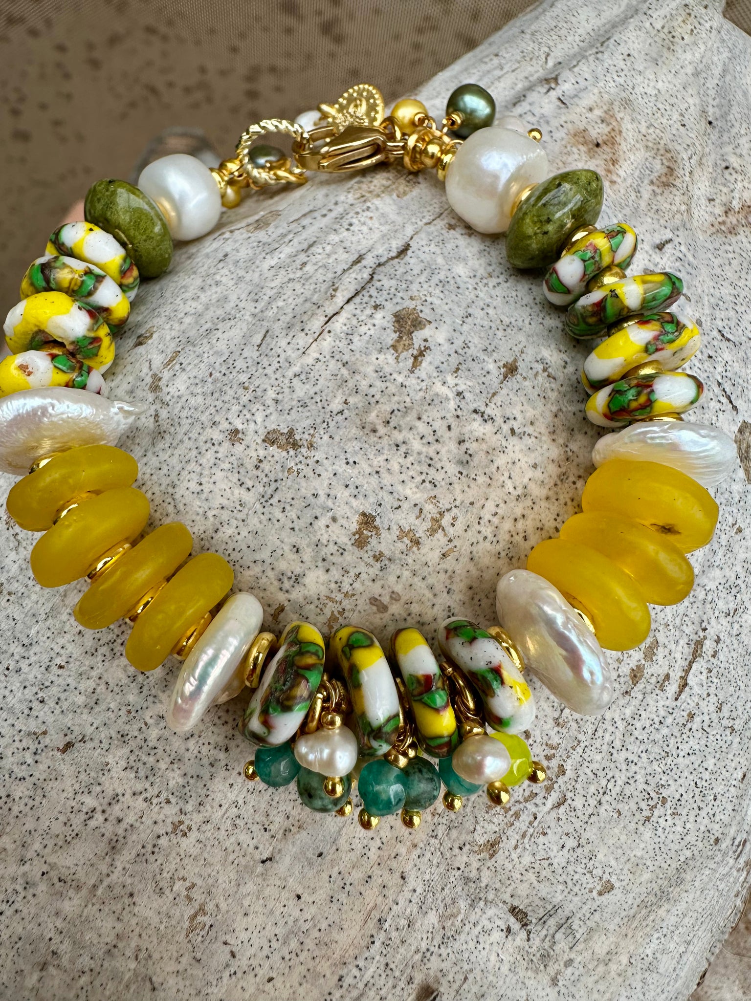 Sun-Kissed Yellow Pearl Bracelet