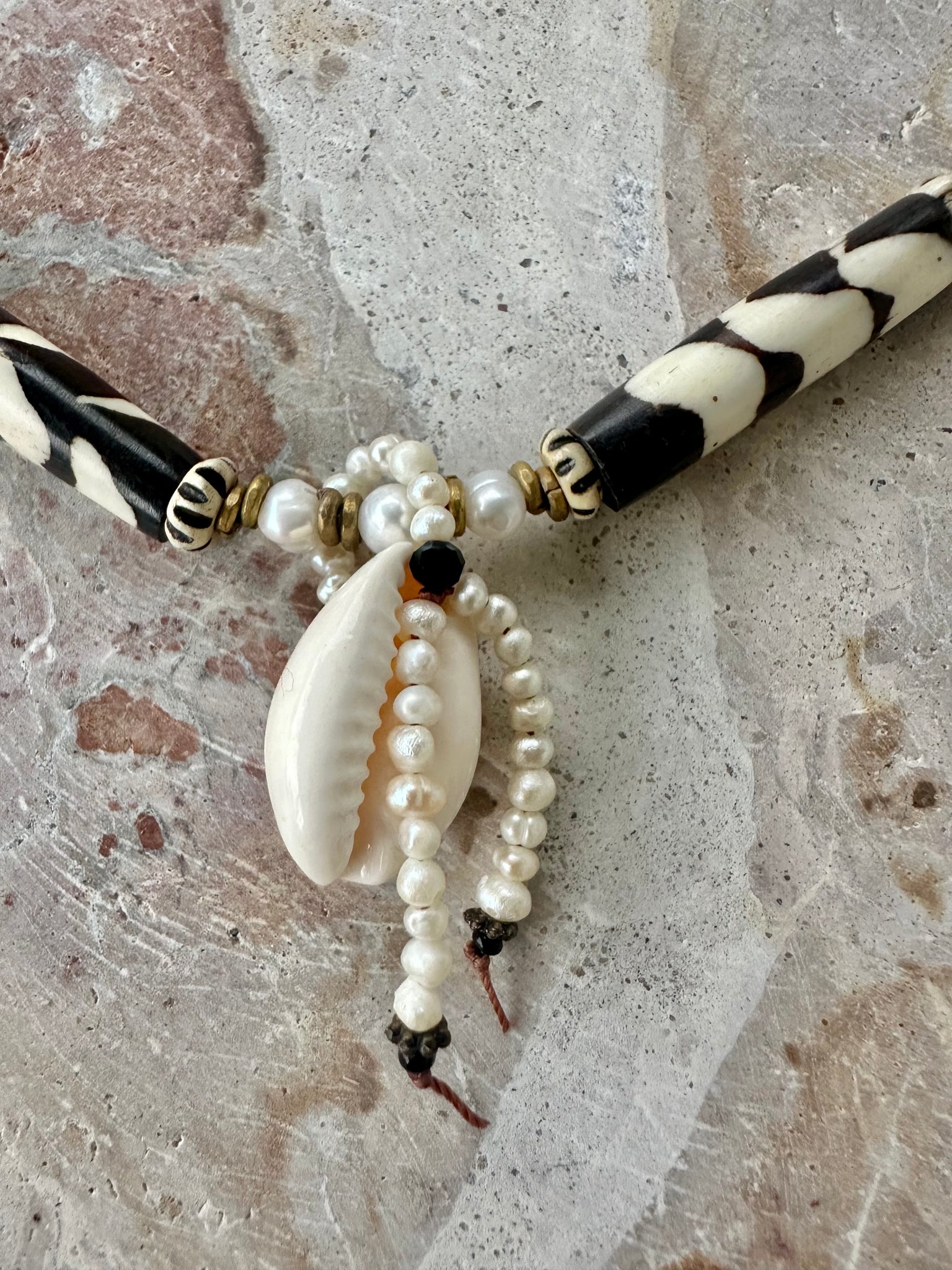 African Cowrie Tribal Shell Necklace
