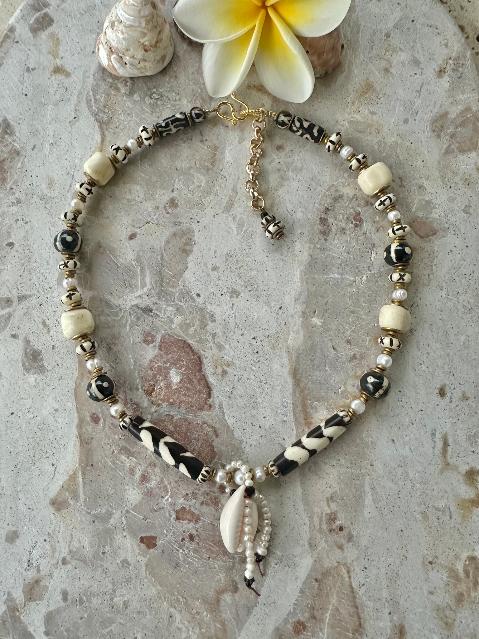 African Cowrie Tribal Shell Necklace