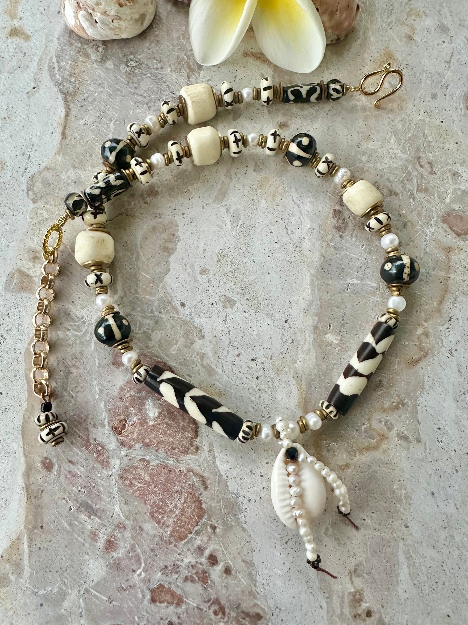 African Cowrie Tribal Shell Necklace