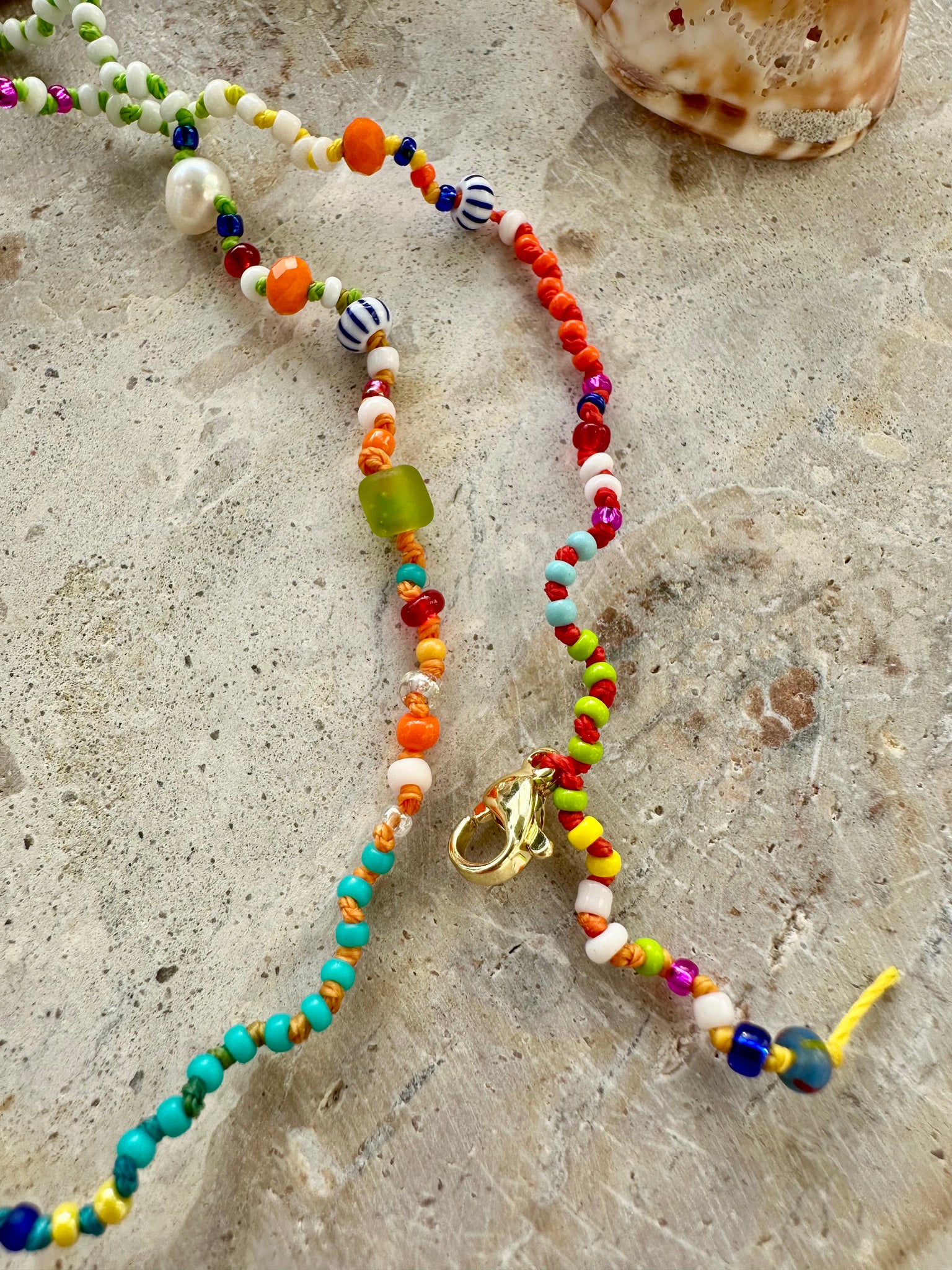 Seed Bead Knotted Necklace