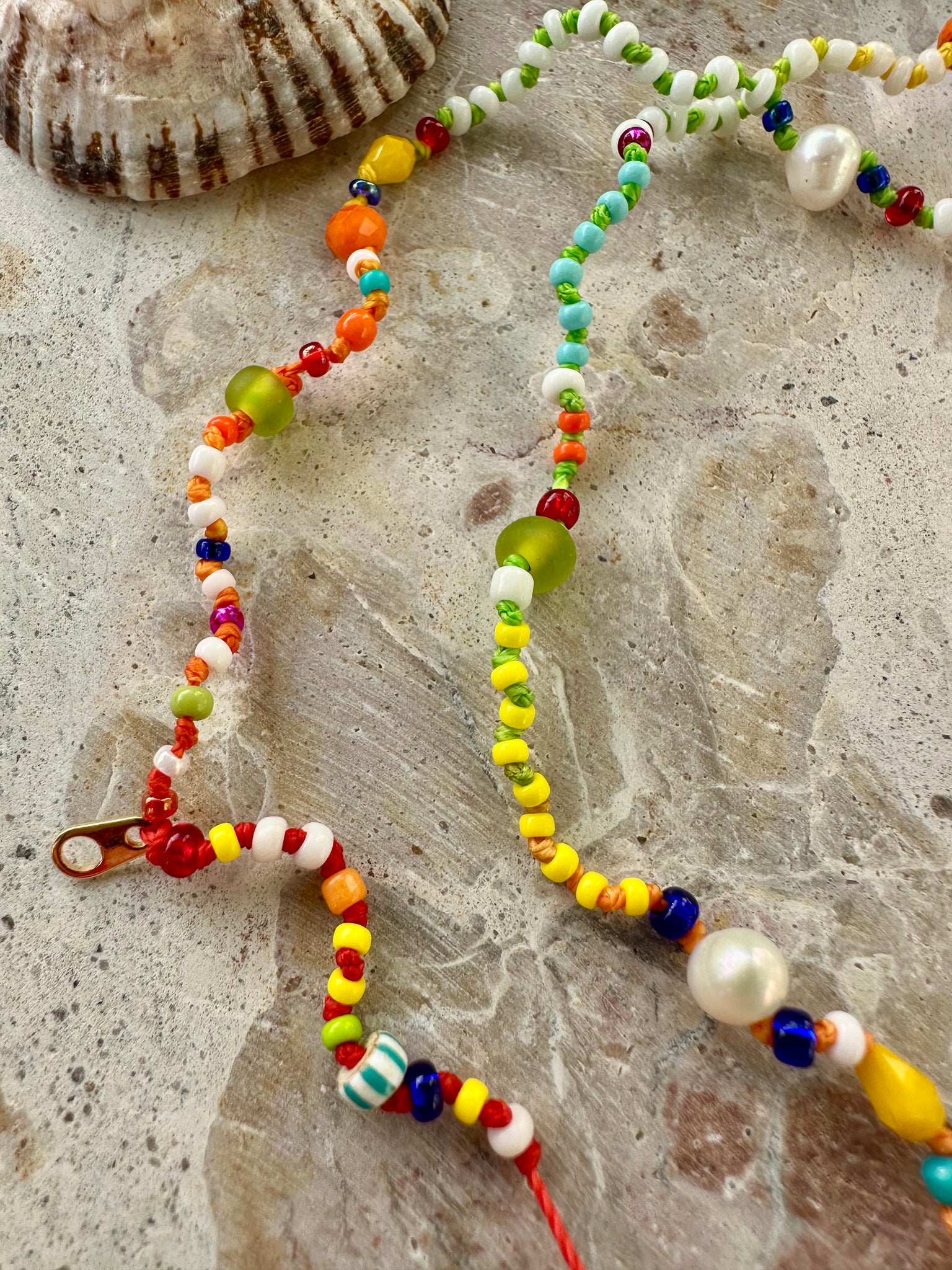 Seed Bead Knotted Necklace